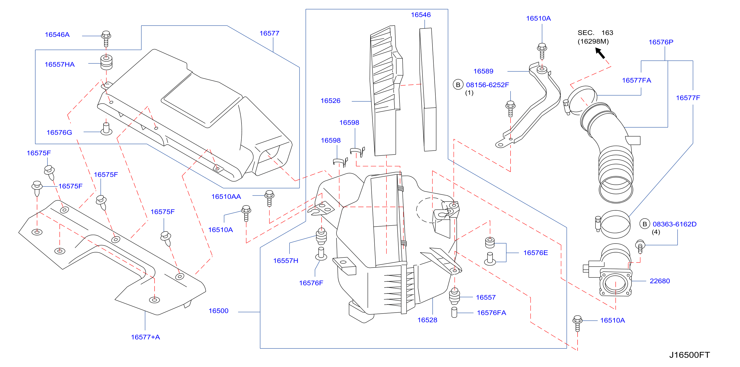 Diagram AIR CLEANER for your 2003 INFINITI FX35   