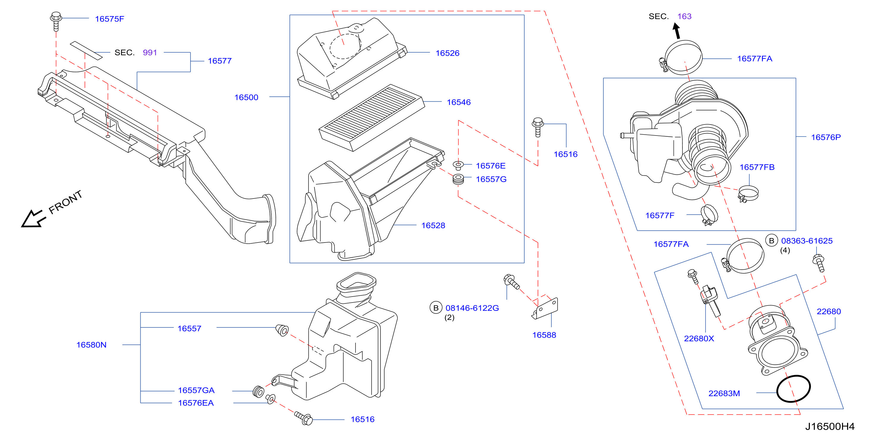 Diagram AIR CLEANER for your Nissan Murano  