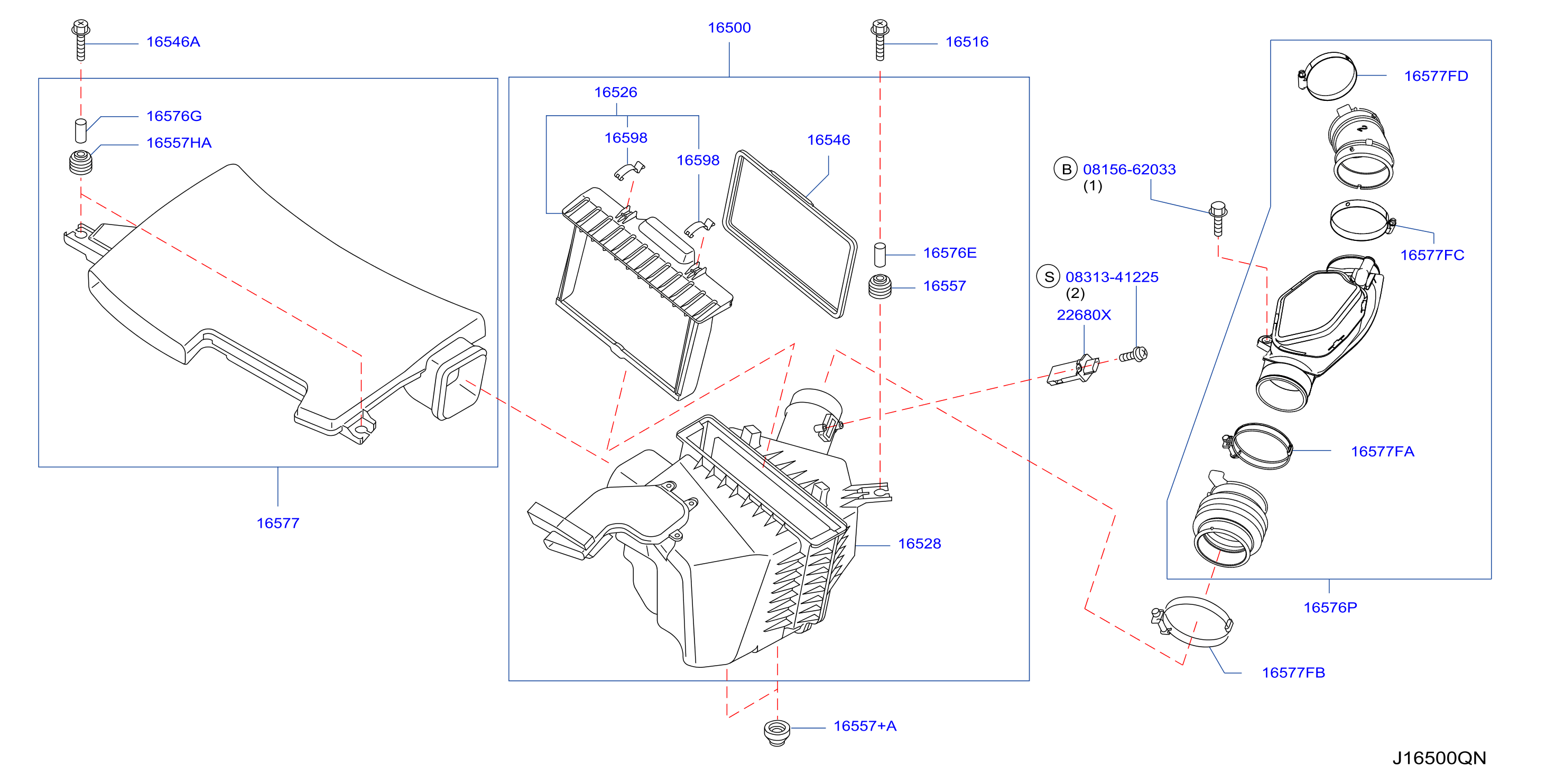 Diagram AIR CLEANER for your 1996 INFINITI G20   