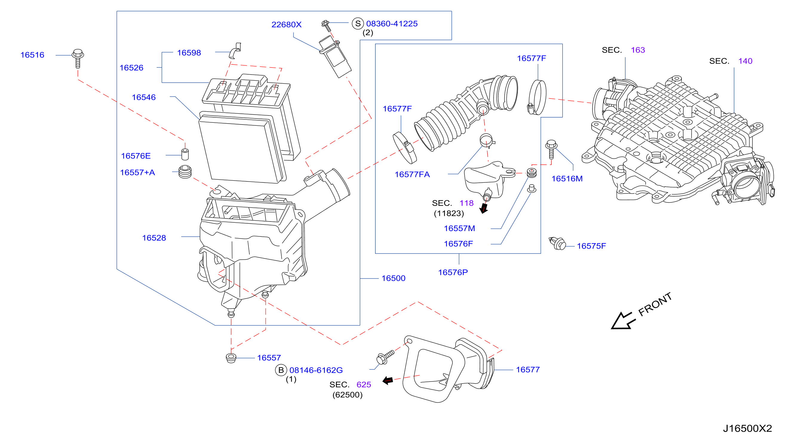 Diagram AIR CLEANER for your 2014 Nissan Altima   