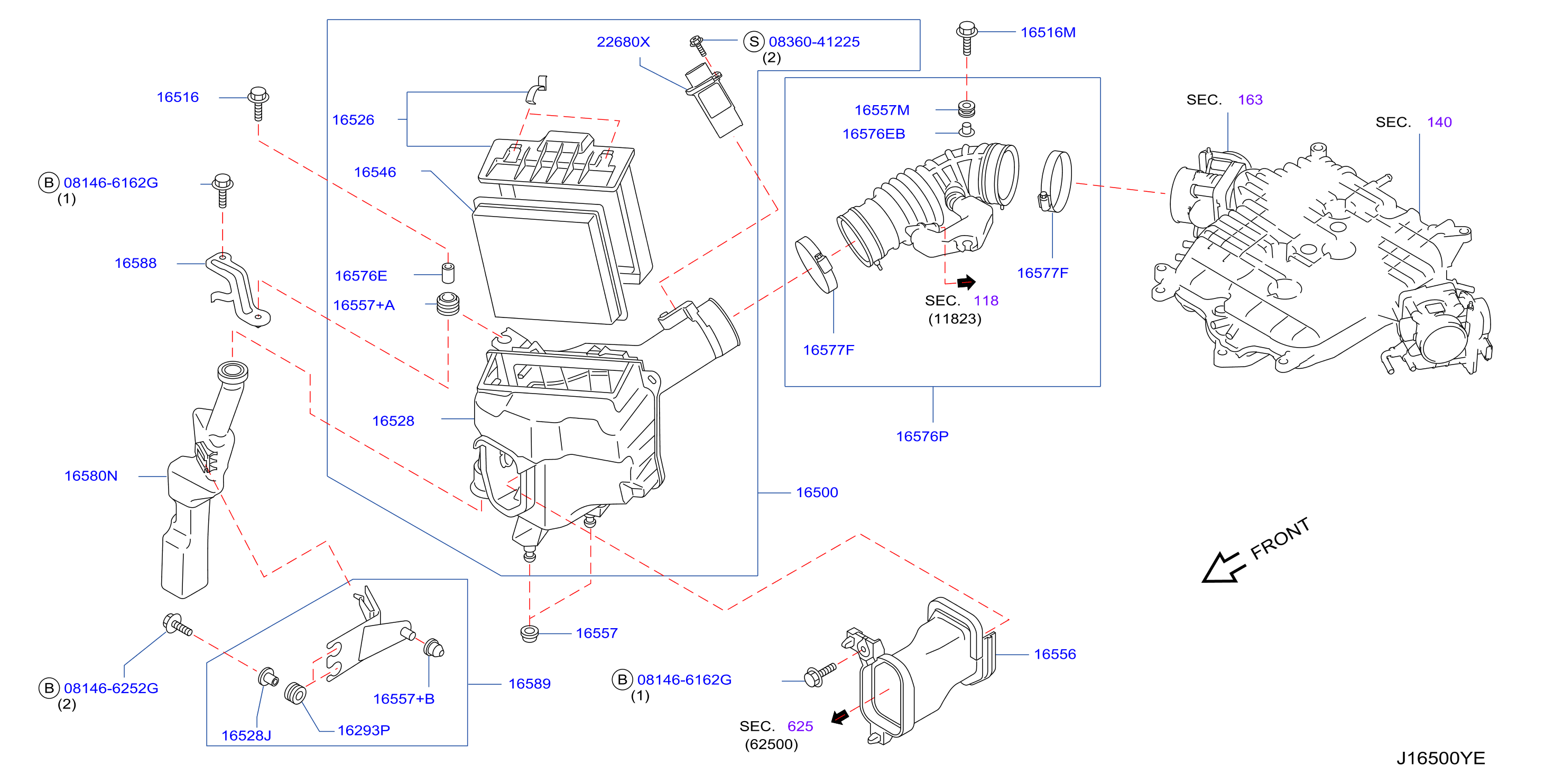 Diagram AIR CLEANER for your 2009 INFINITI G37X   