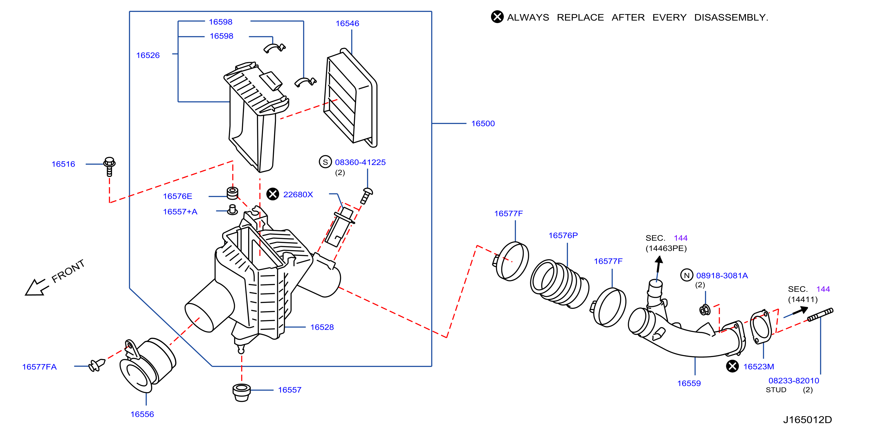 Diagram AIR CLEANER for your Nissan