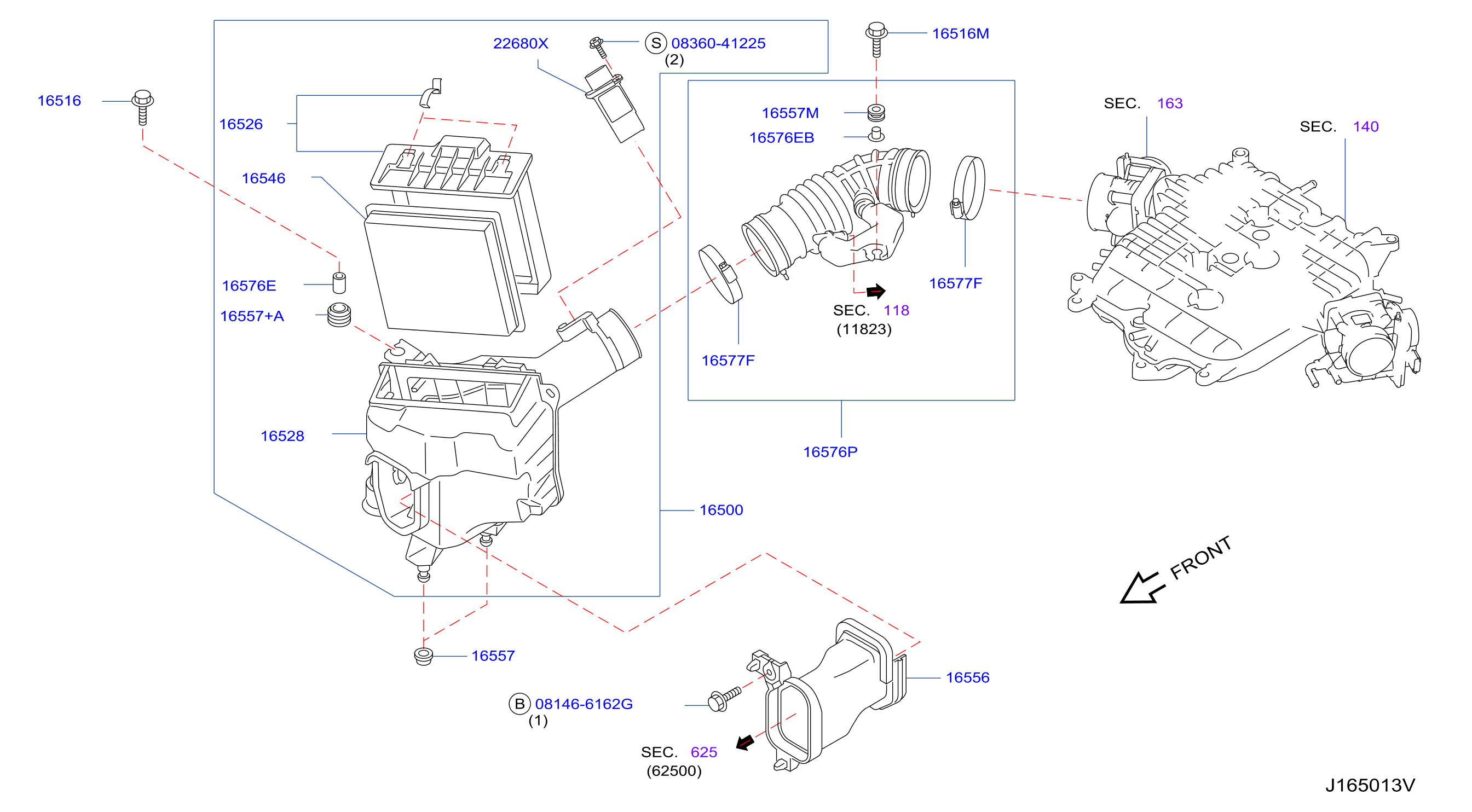Diagram FILTRO DE AIRE for your Nissan