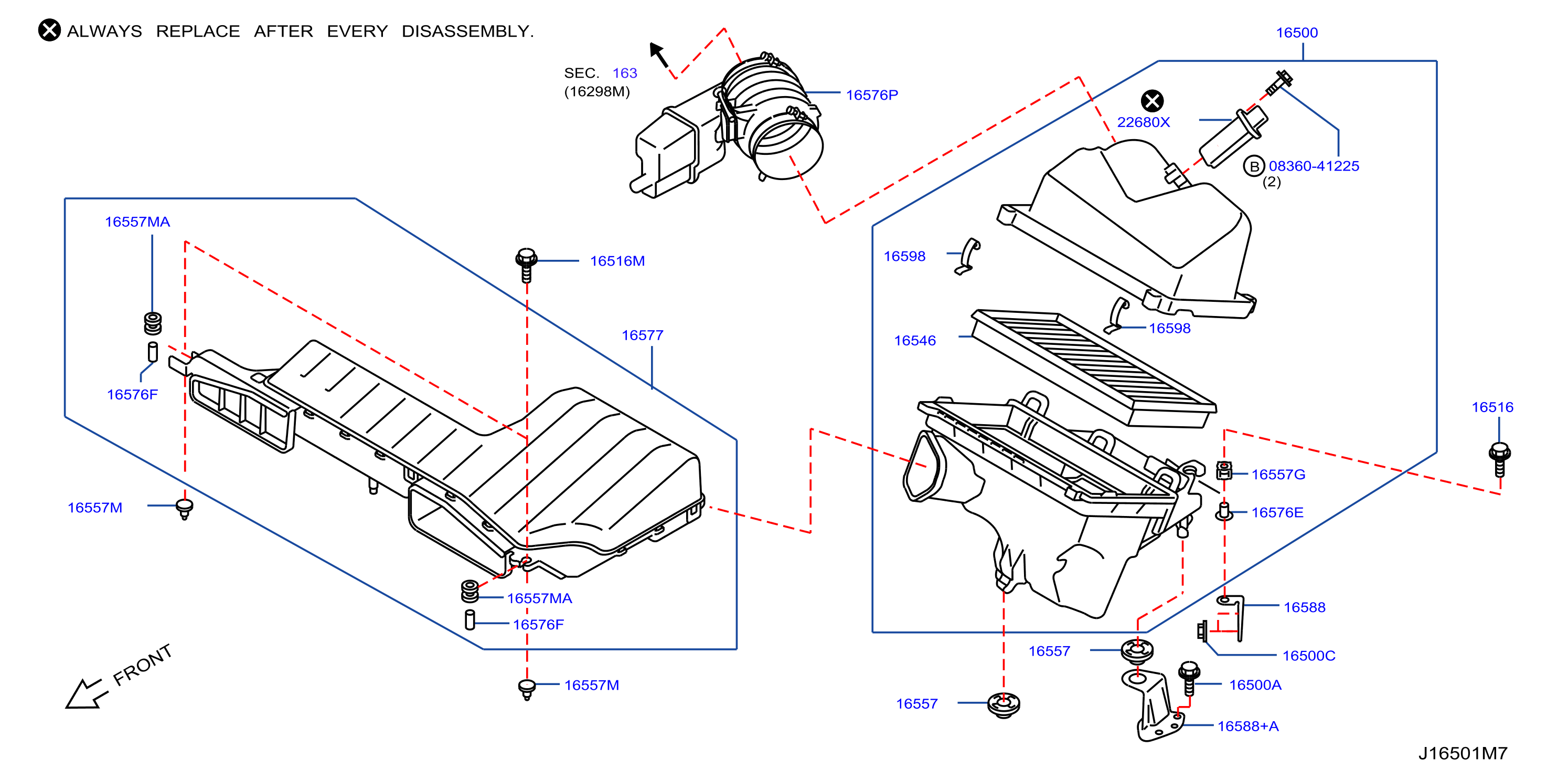 Diagram FILTRO DE AIRE for your 2011 Nissan Quest   