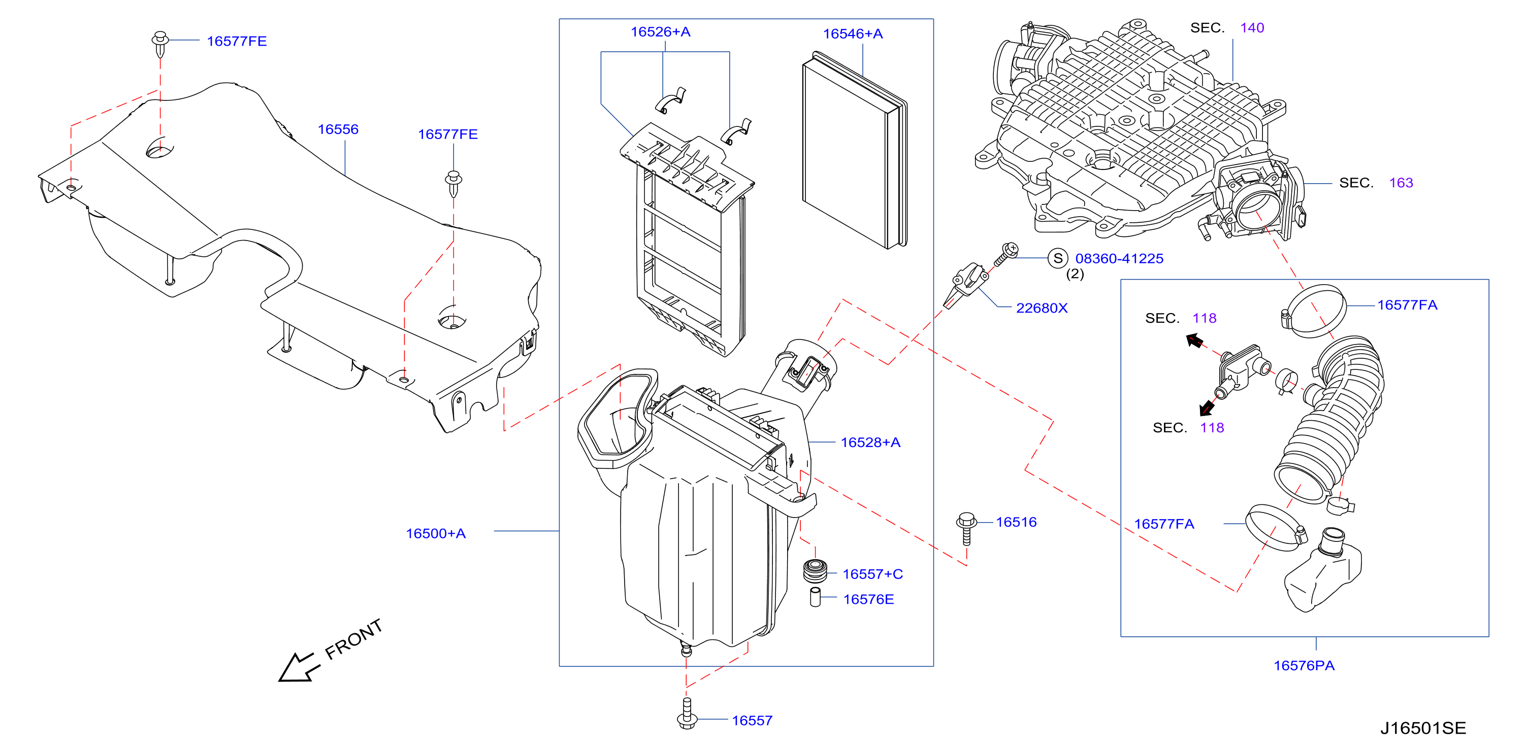 Diagram AIR CLEANER for your 2003 INFINITI FX35   