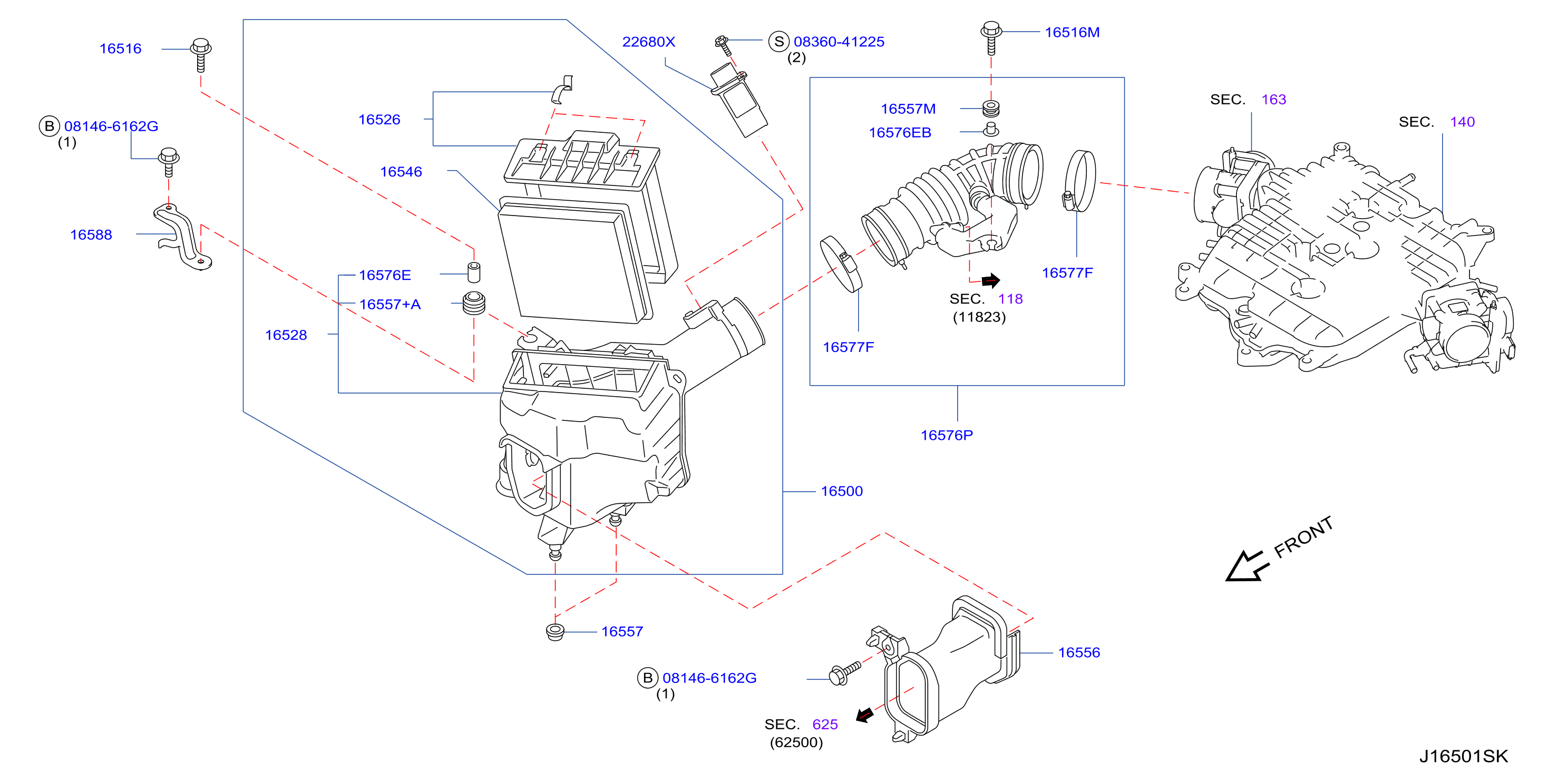 Diagram AIR CLEANER for your 2011 INFINITI Q40   
