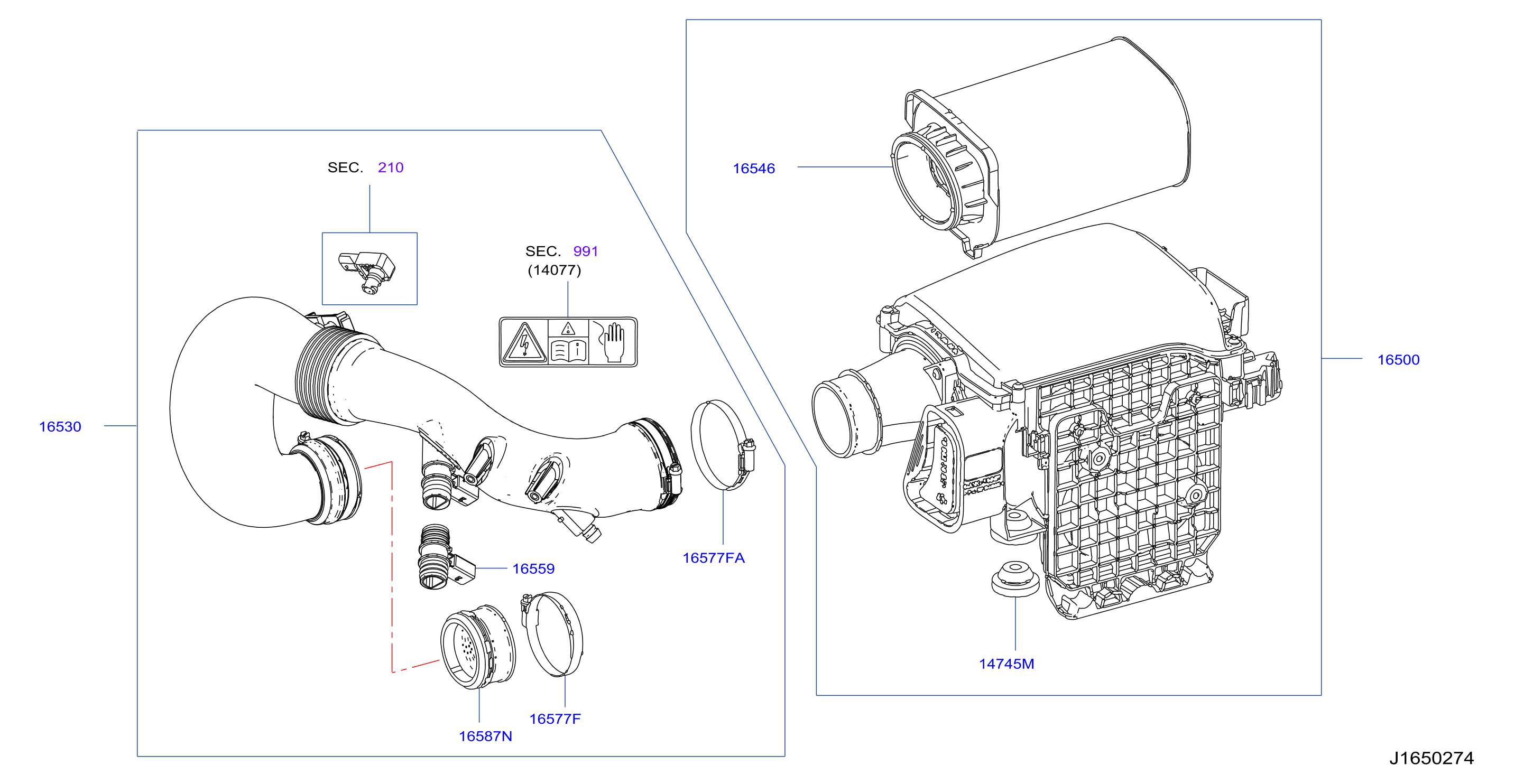 Diagram AIR CLEANER for your 2015 INFINITI Q60   