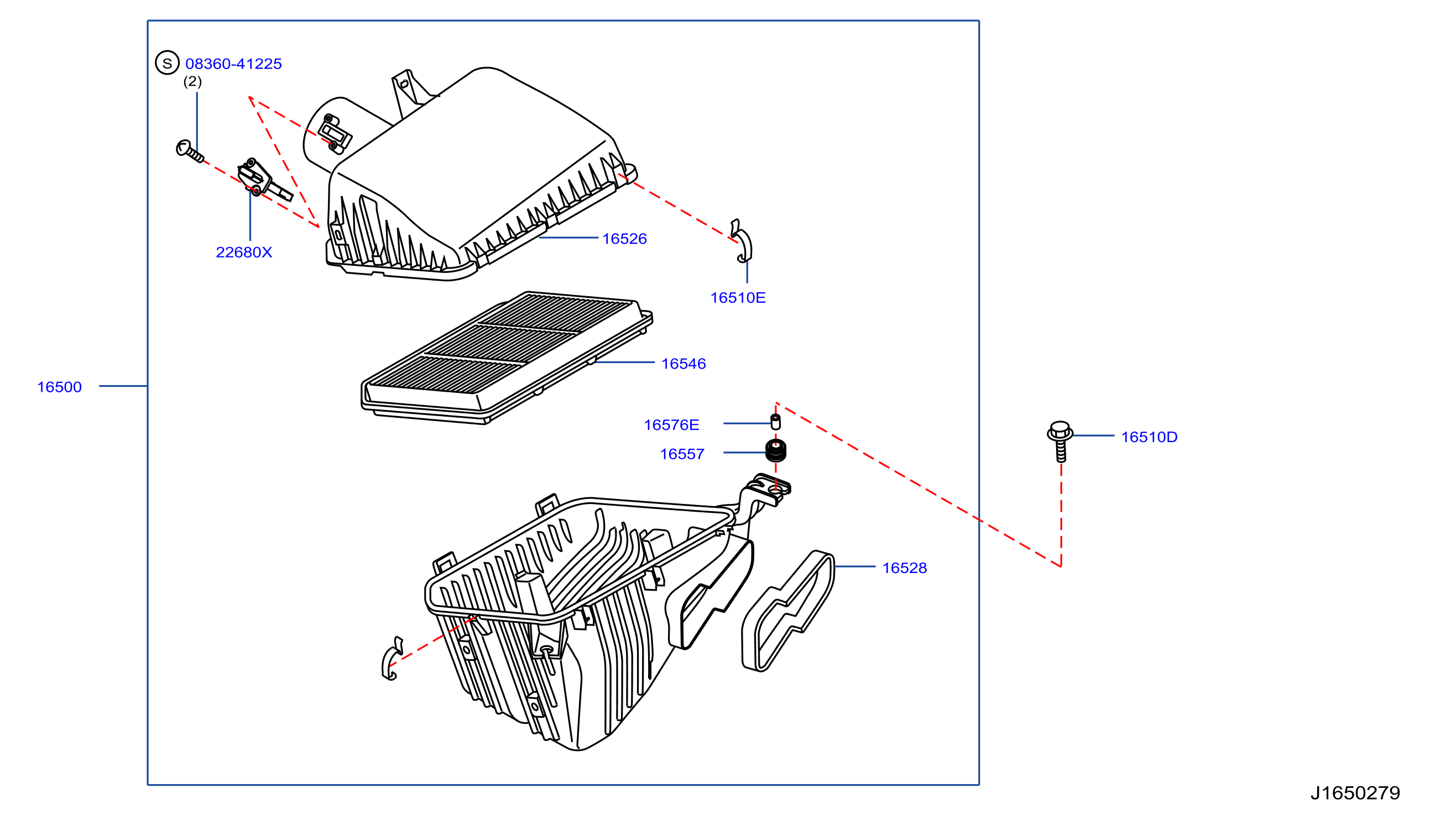Diagram FILTRO DE AIRE for your Nissan