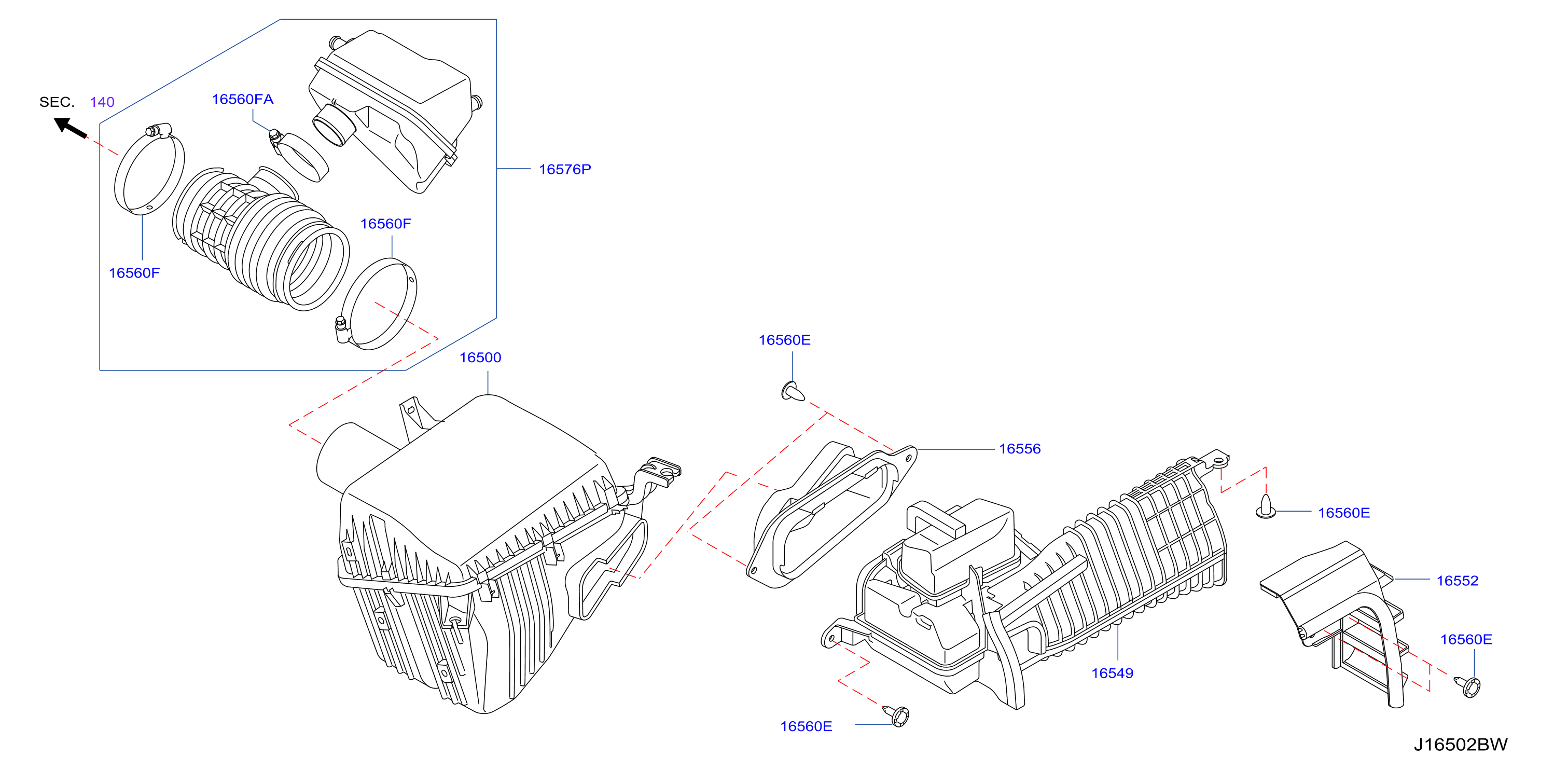 Diagram AIR CLEANER for your Nissan