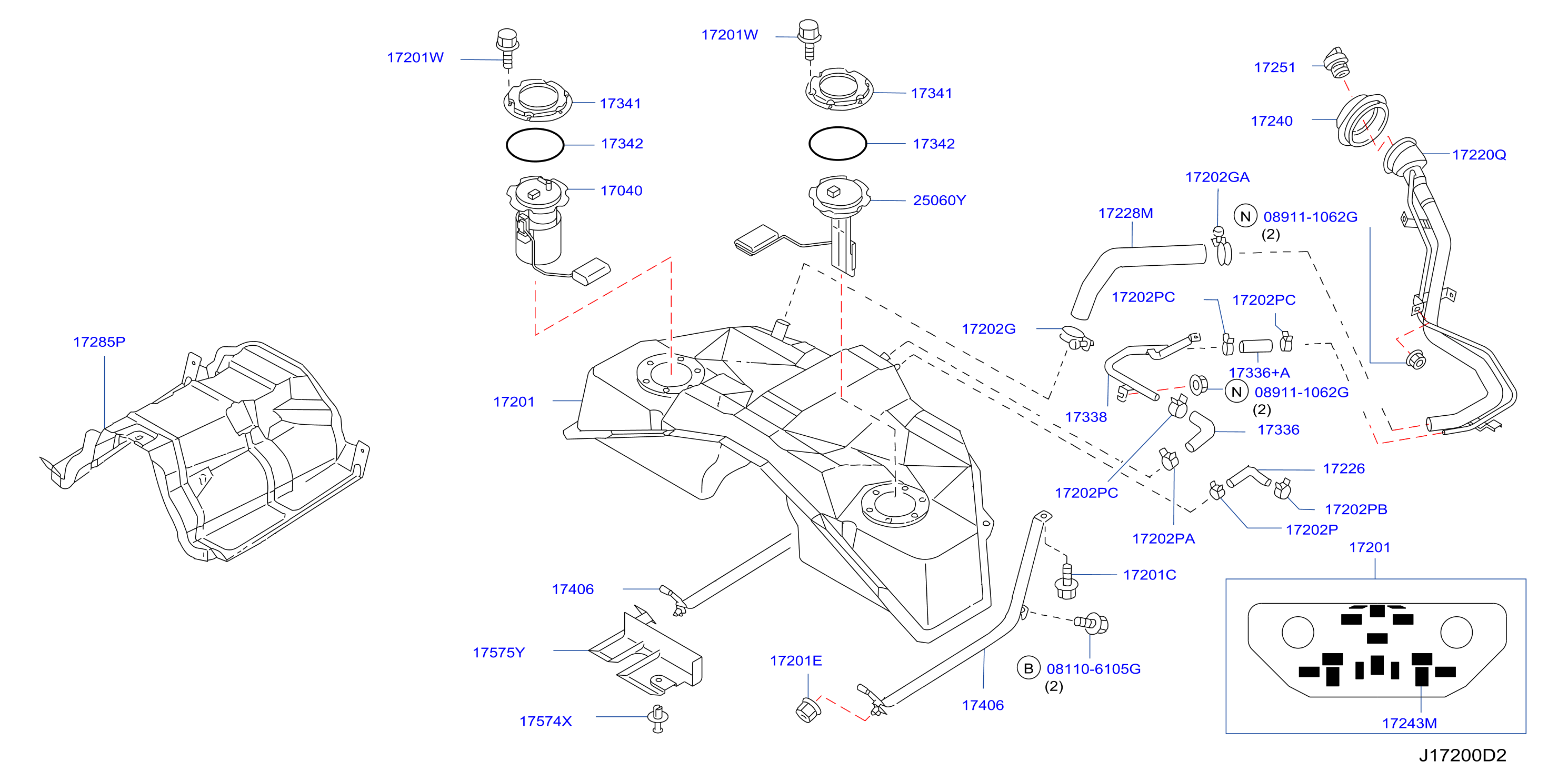 Diagram DEPÓSITO DE COMBUSTIBLE for your 2015 INFINITI M37 PREMITEC  