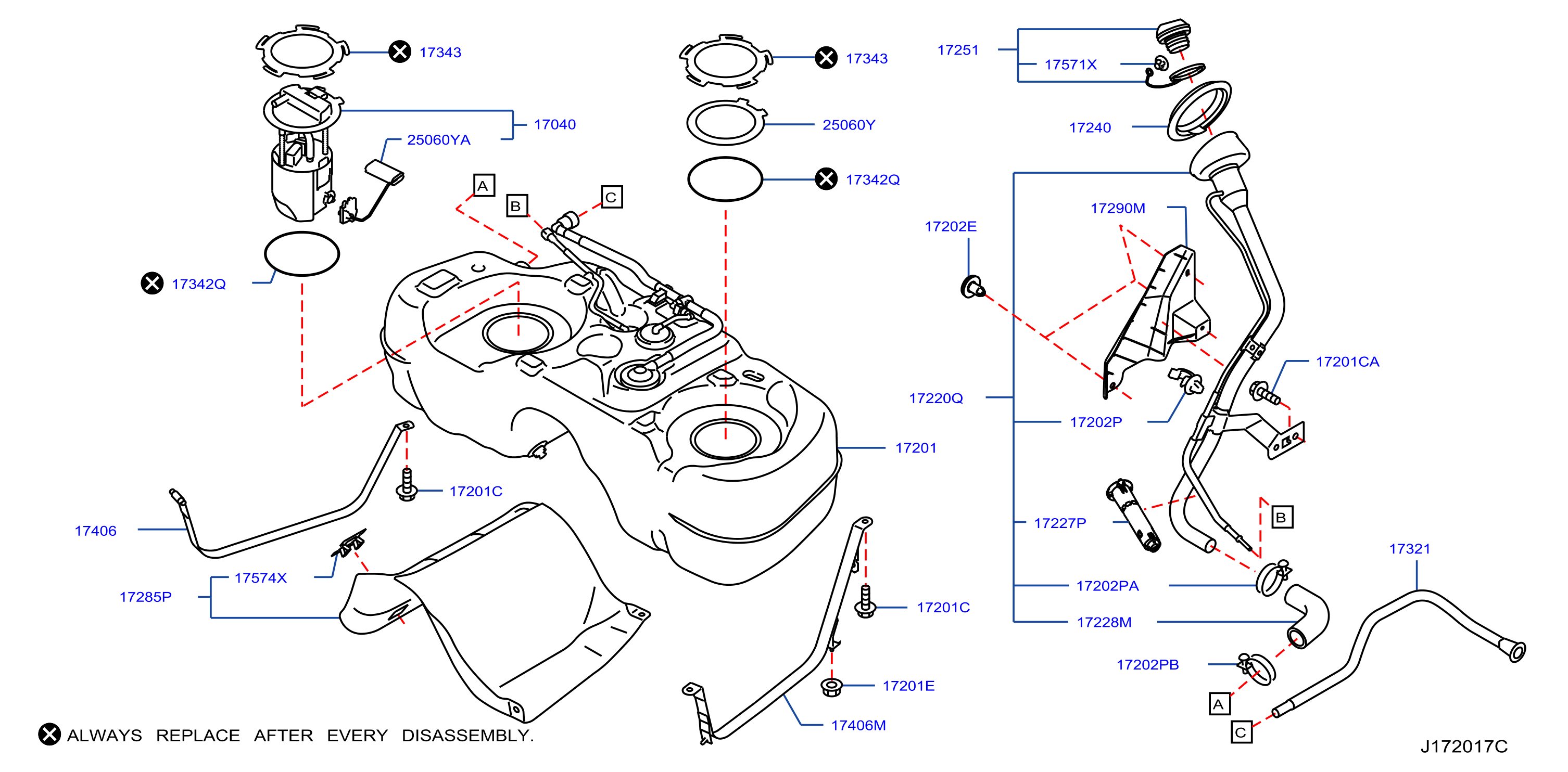 Diagram FUEL TANK for your Nissan