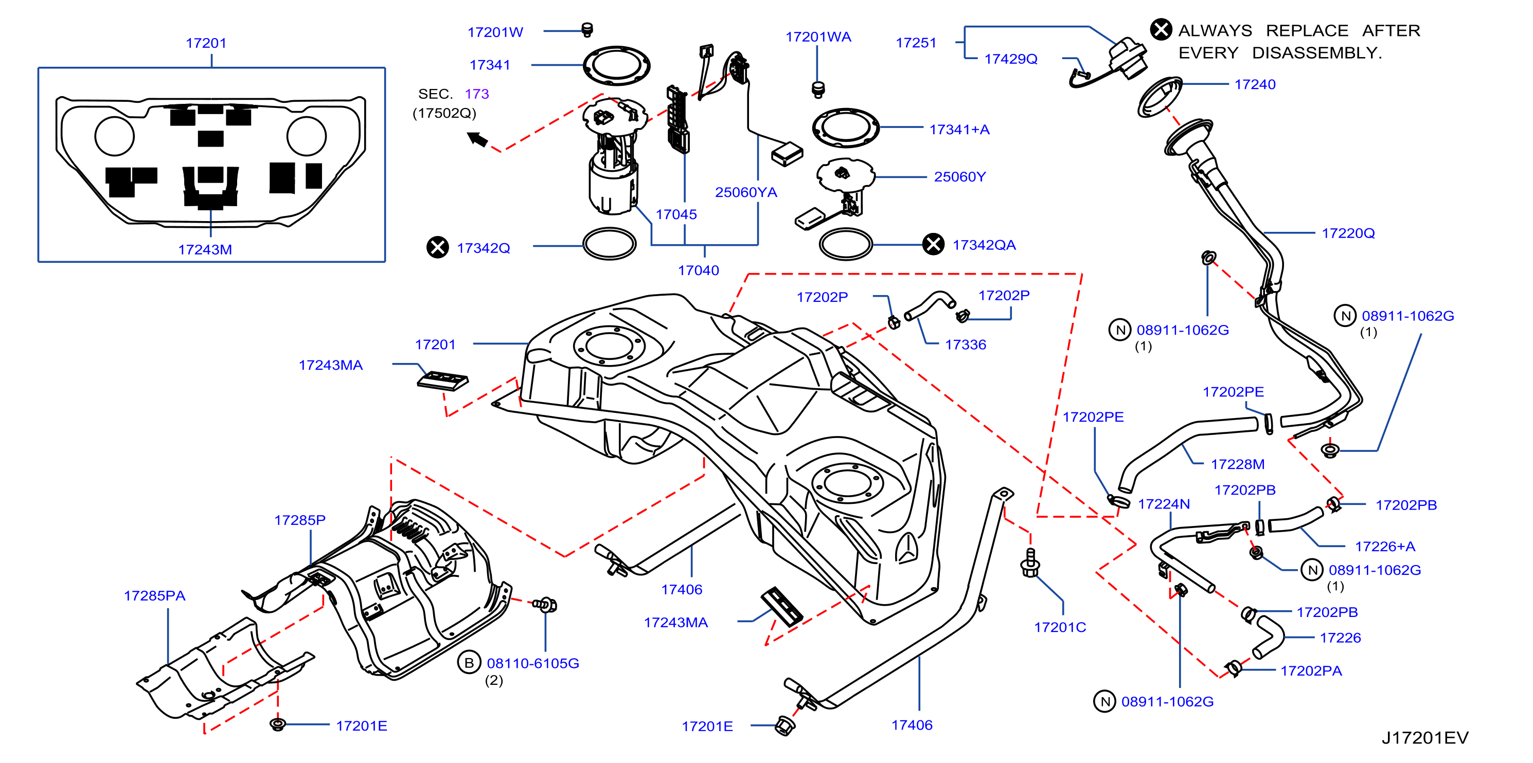 Diagram DEPÓSITO DE COMBUSTIBLE for your 2014 INFINITI QX70 PREMIUM 3.7L V6 AT 2WD 