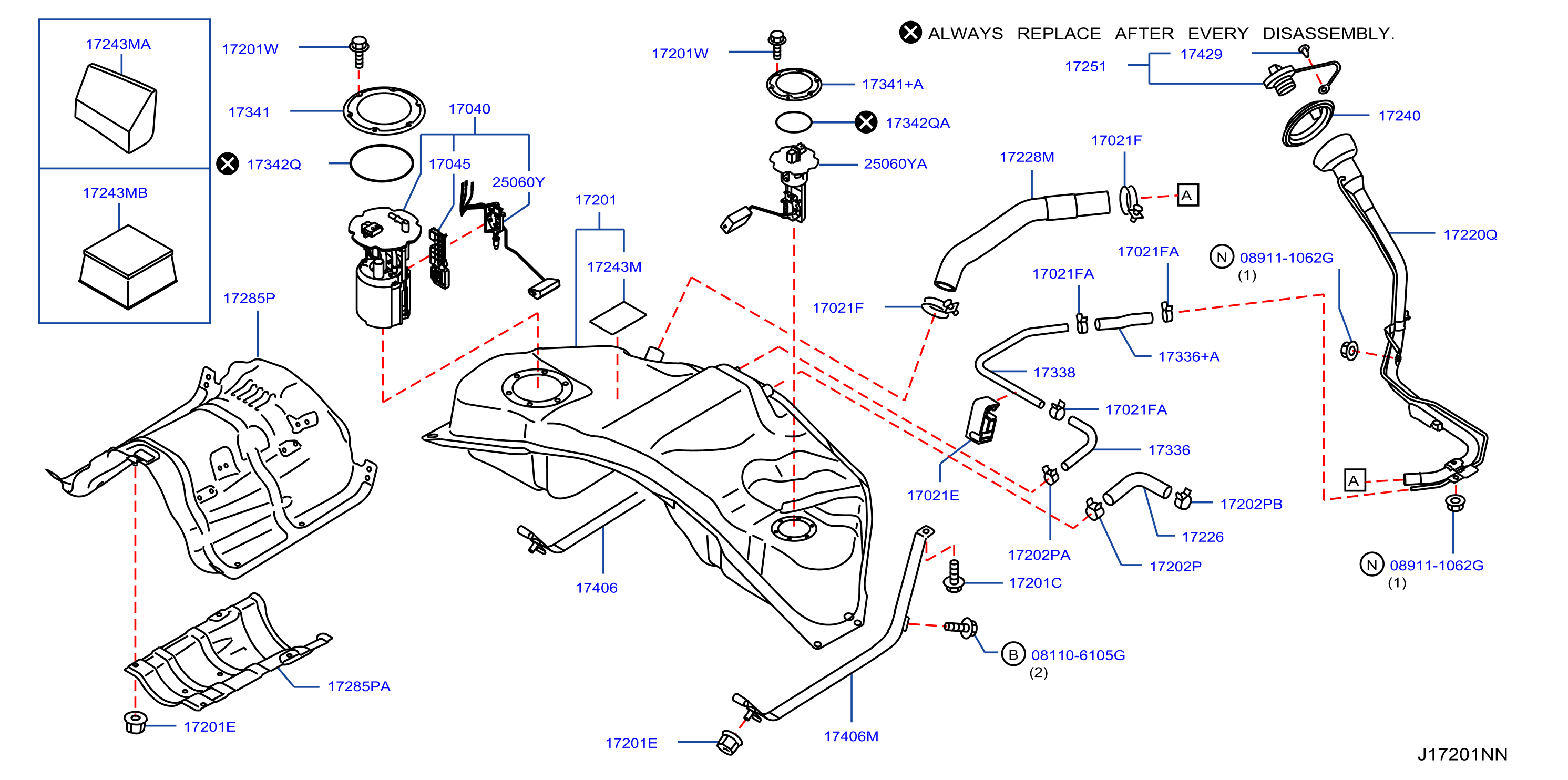 Diagram DEPÓSITO DE COMBUSTIBLE for your 2016 INFINITI Q70 SEDAN PREMIUM PACKAGE  