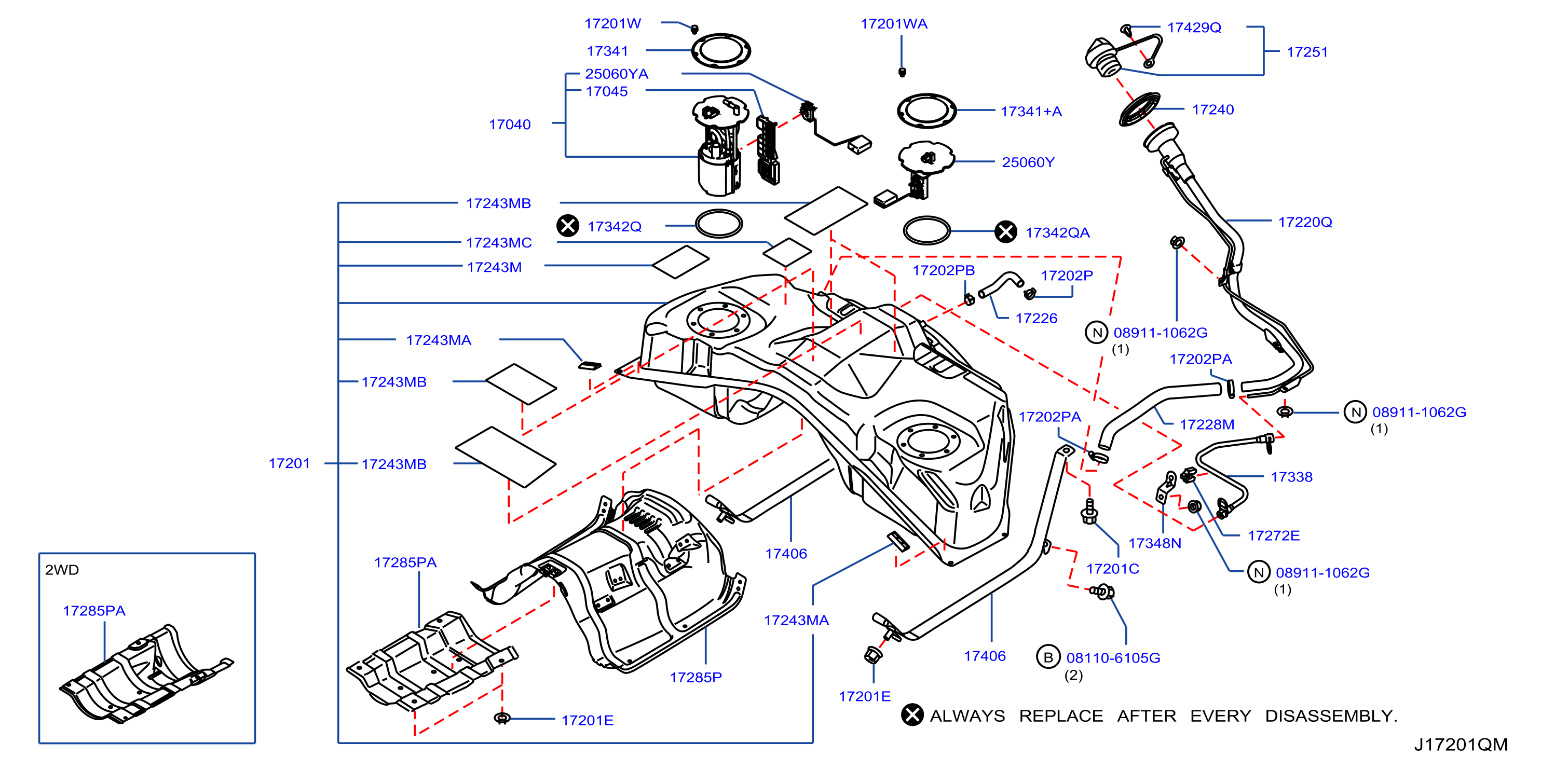 Diagram DEPÓSITO DE COMBUSTIBLE for your INFINITI