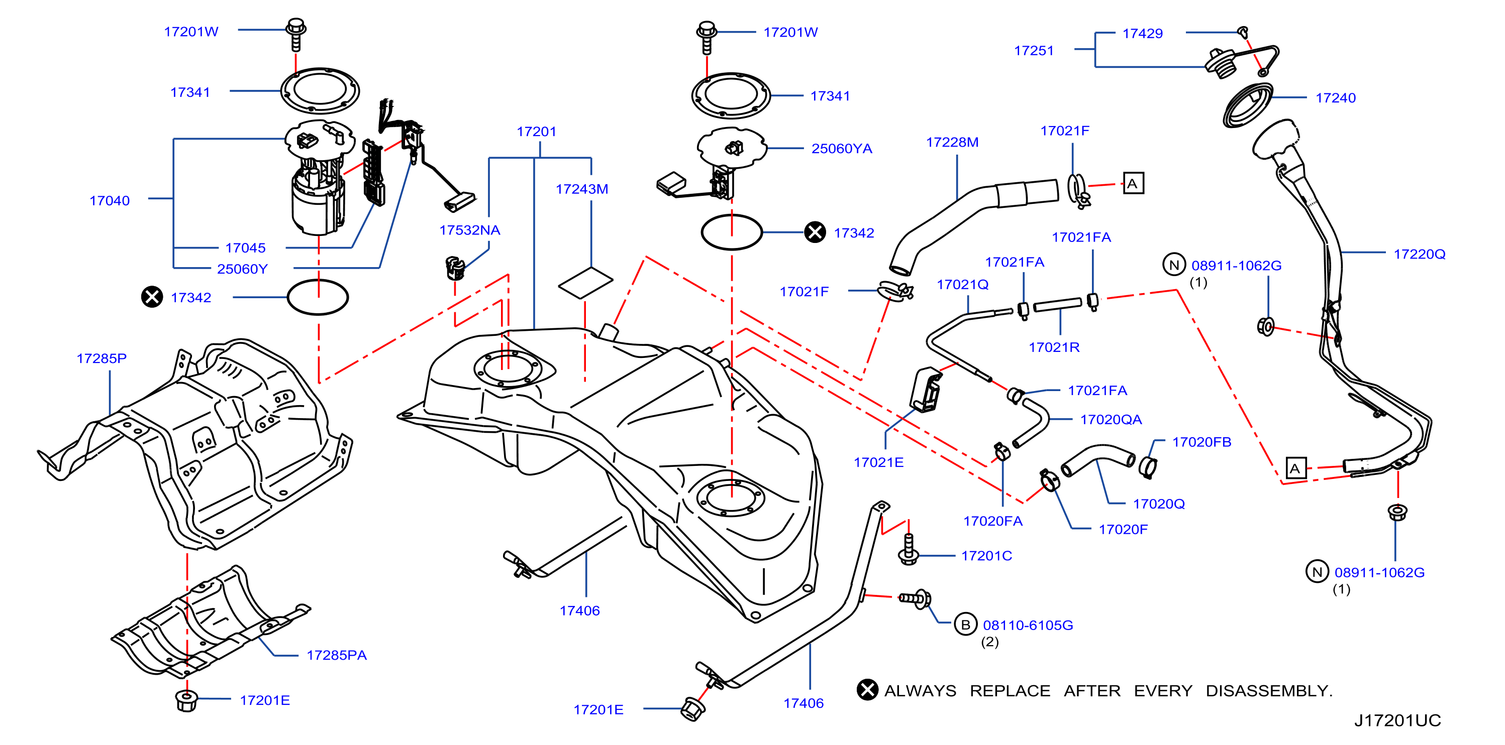 Diagram FUEL TANK for your 2013 INFINITI M37  SPORT TECHNOLOGY 
