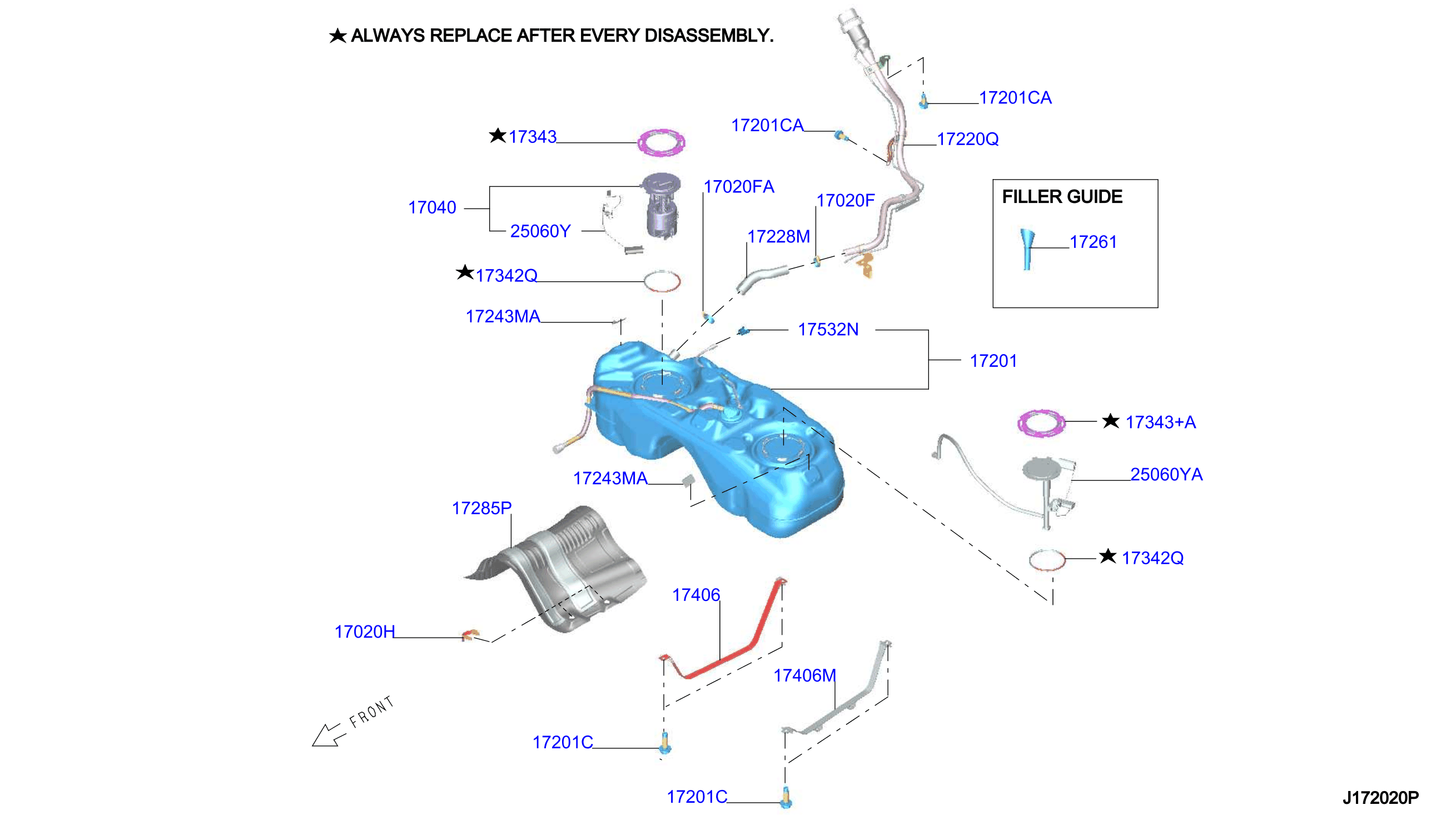 Diagram FUEL TANK for your Nissan