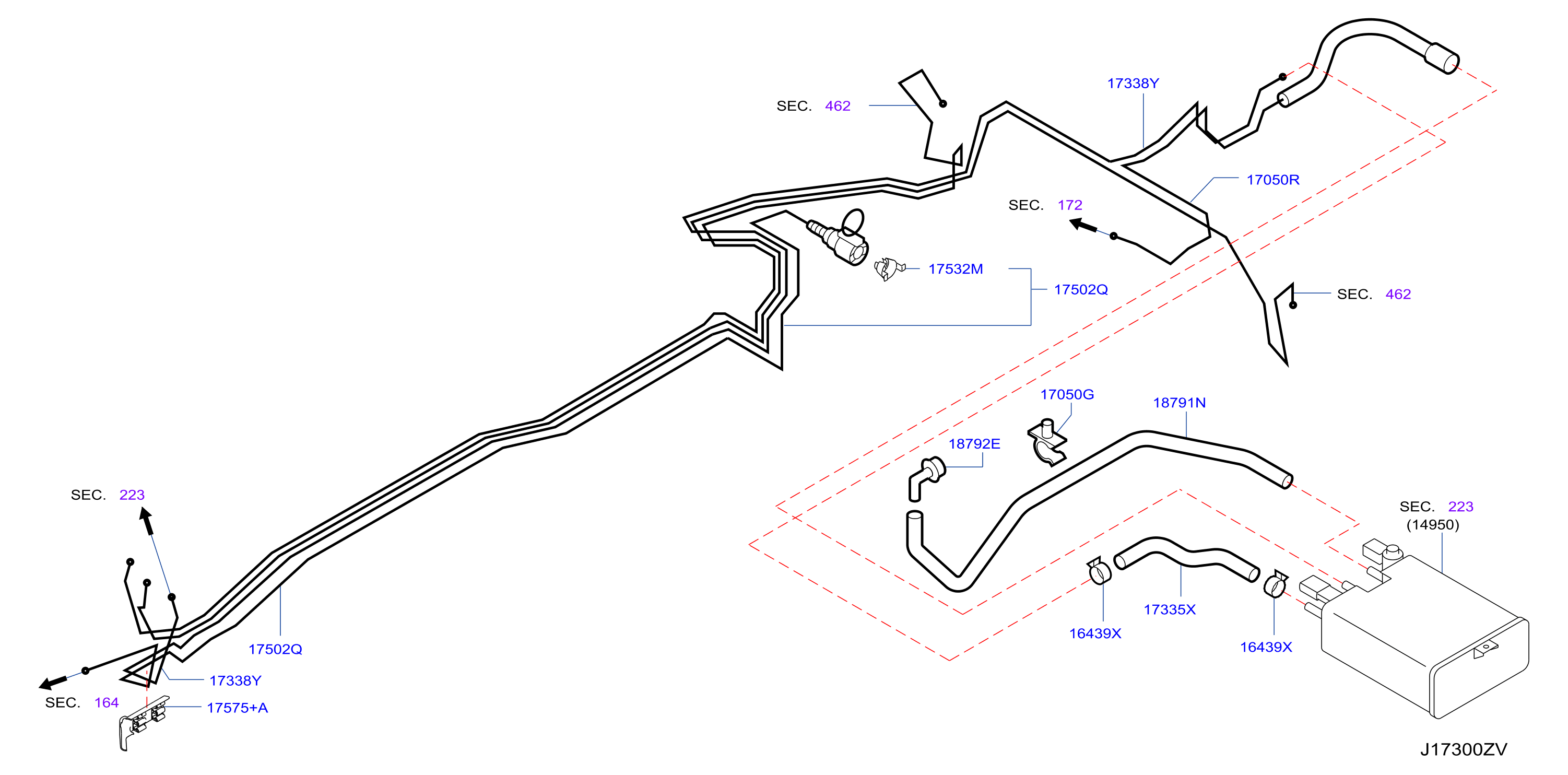 Diagram FUEL PIPING for your INFINITI