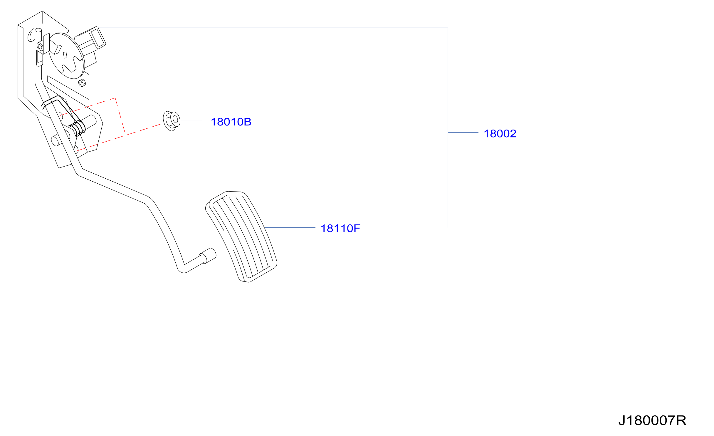 Diagram ACCELERATOR LINKAGE for your 2005 INFINITI FX45   