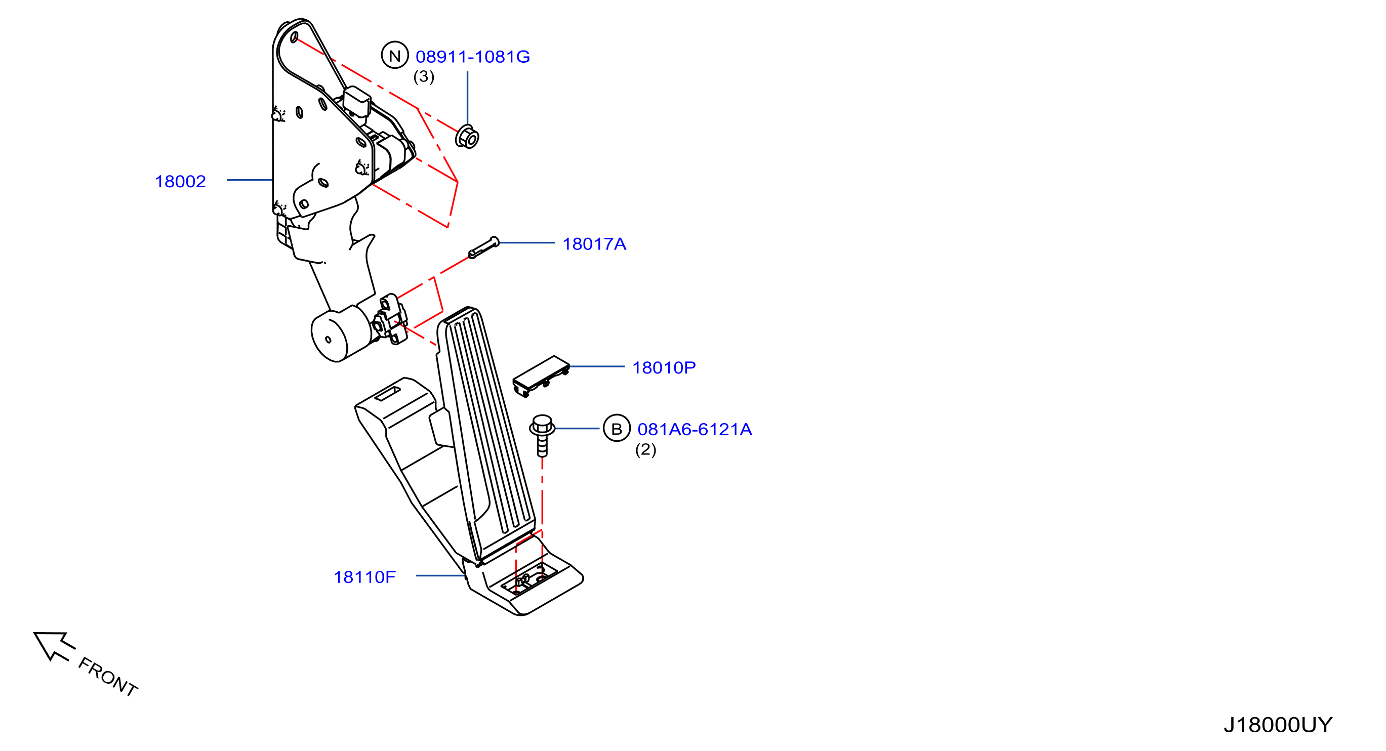 Diagram ACCELERATOR LINKAGE for your 2021 INFINITI Q60  COUPE BASE 
