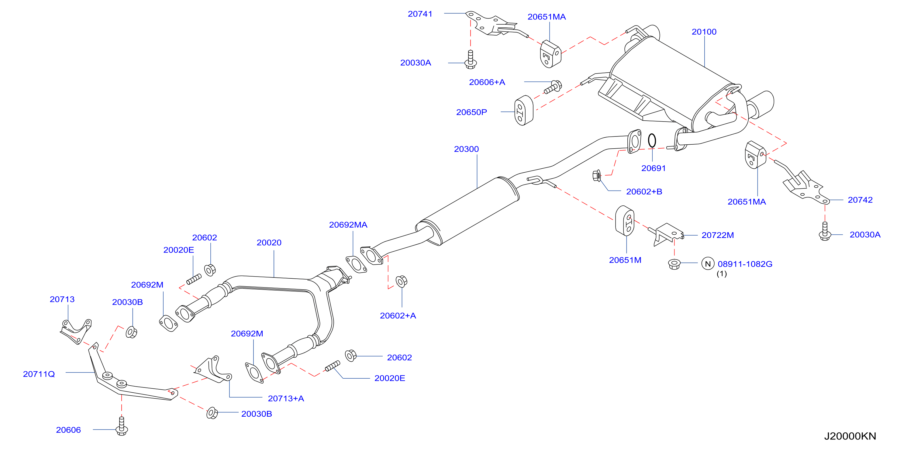 Diagram TUBO DE ESCAPE Y SILENCIADOR for your 2018 INFINITI JX35   