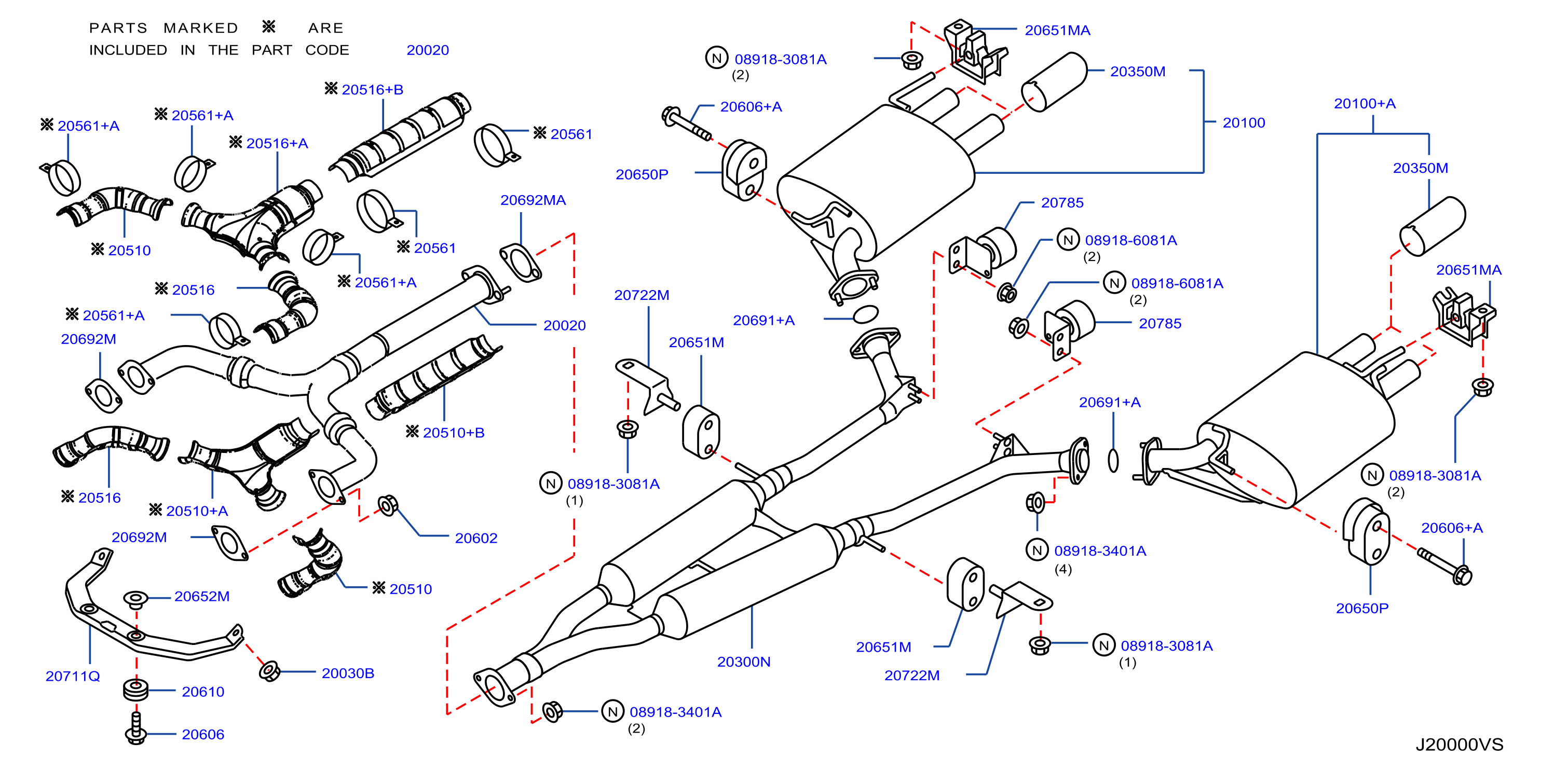 Diagram TUBO DE ESCAPE Y SILENCIADOR for your 2019 INFINITI Q70 BASE  