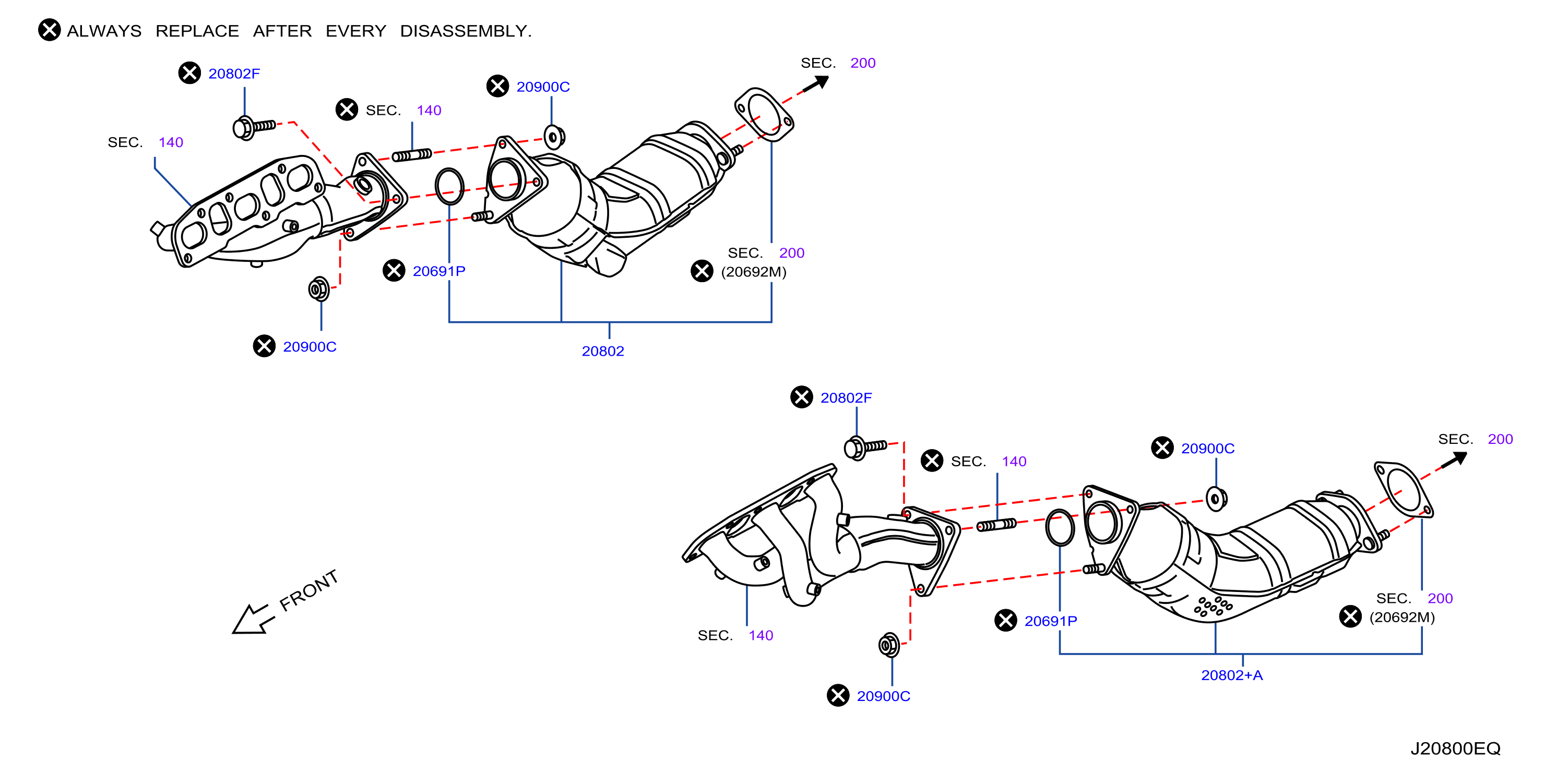 Diagram CATALYST CONVERTER,EXHAUST FUEL & URE IN for your 2020 INFINITI QX50 2.0L VC-Turbo CVT 2WD WAGON AUTOGRPH 