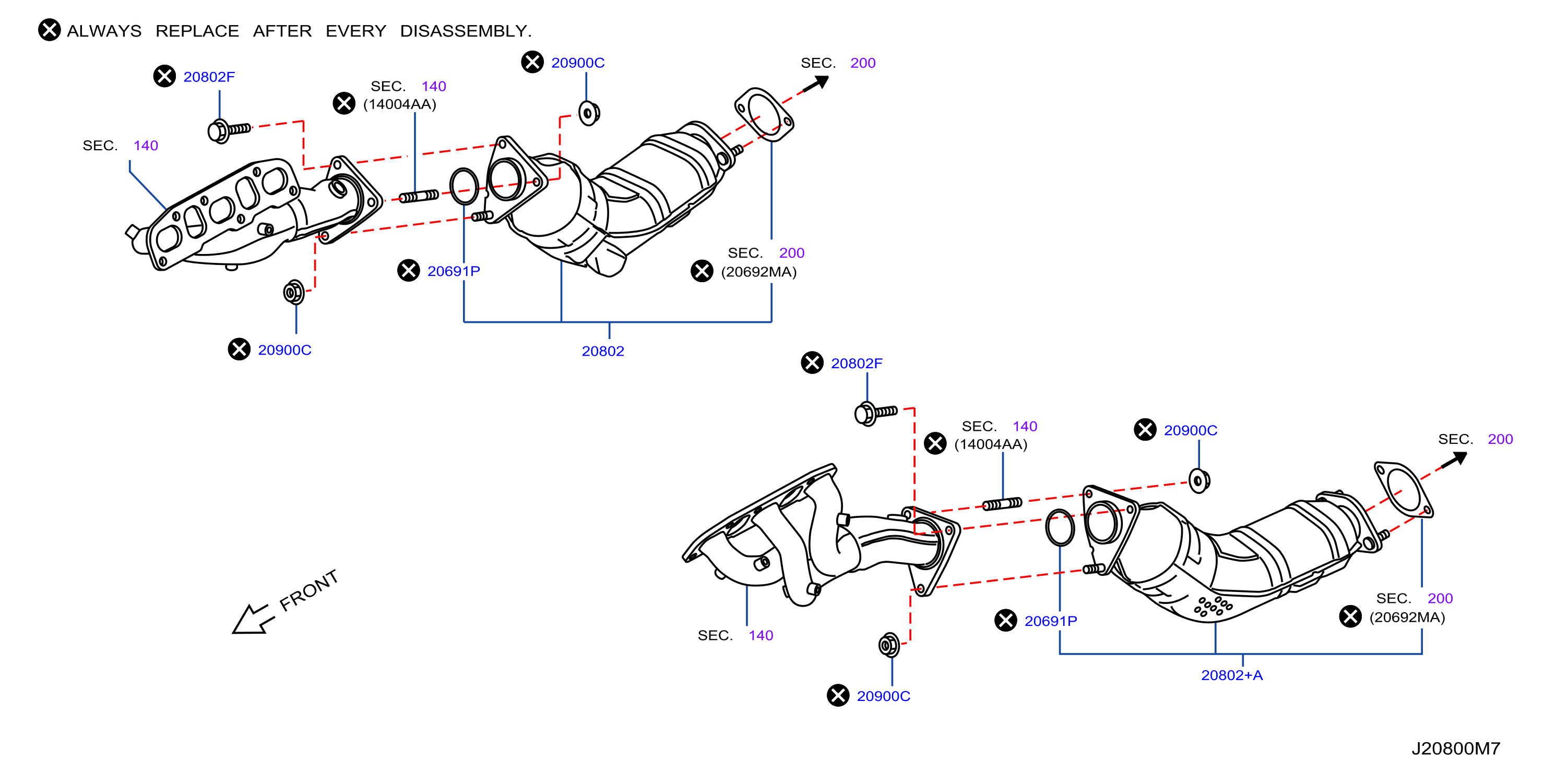Diagram CATALYST CONVERTER,EXHAUST FUEL & URE IN for your 2013 INFINITI M37  Base 