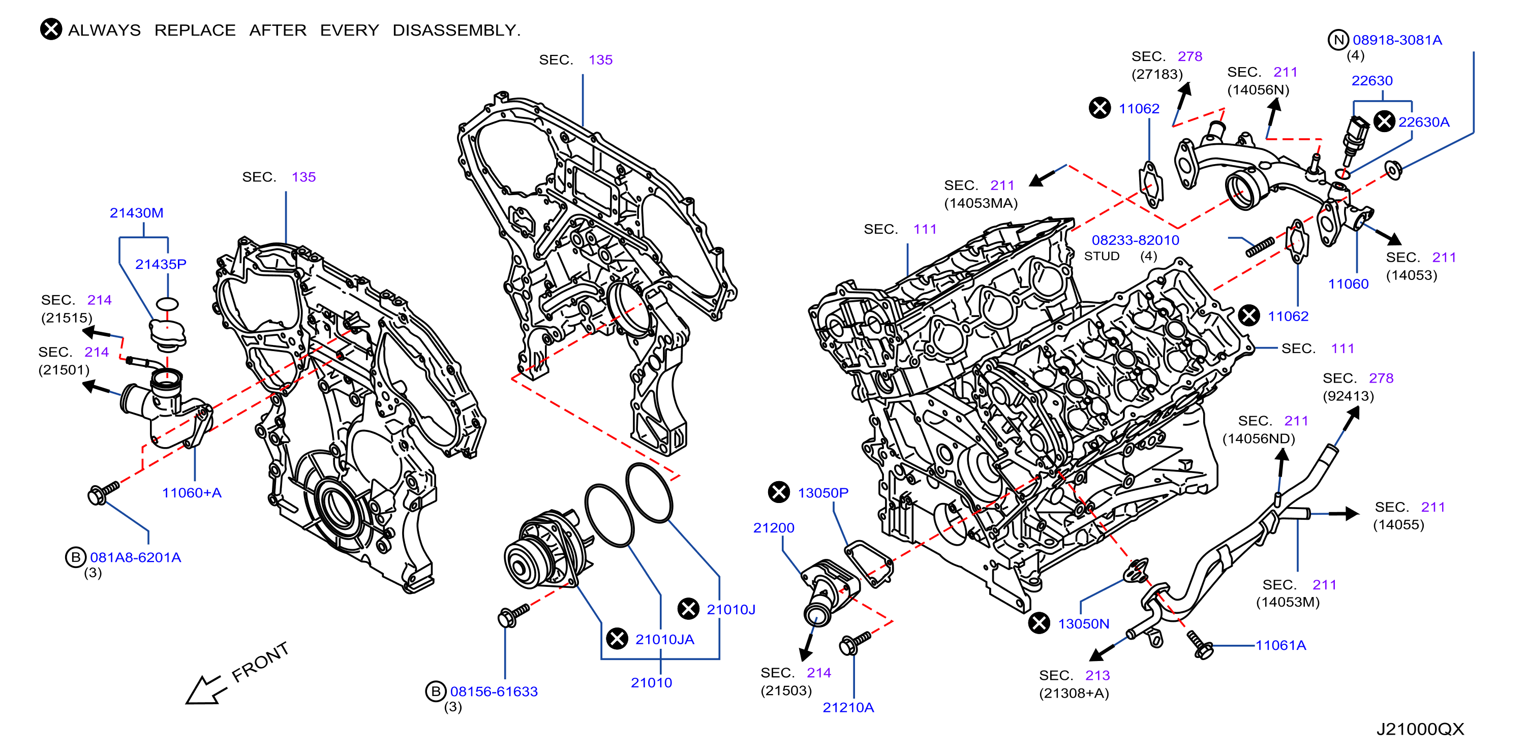 Diagram BOMBA AGUA, VENT REFRI Y TERMOSTATO for your 2010 INFINITI G37X   