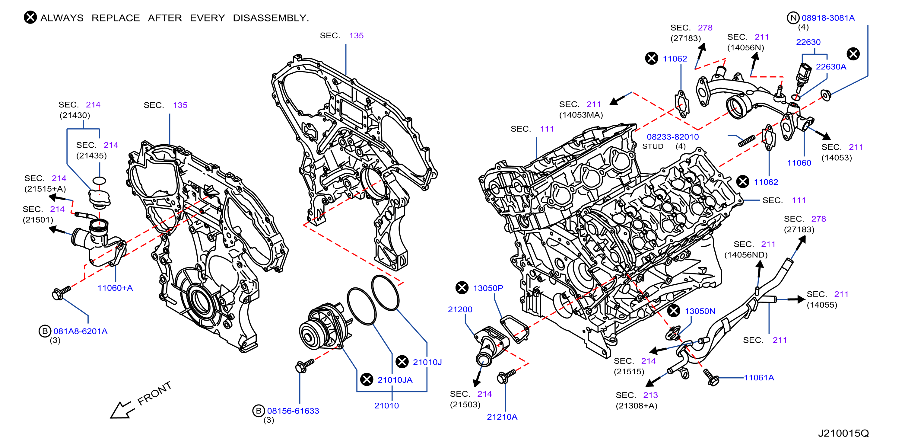 Diagram BOMBA AGUA, VENT REFRI Y TERMOSTATO for your 2019 INFINITI Q50 Sedan  