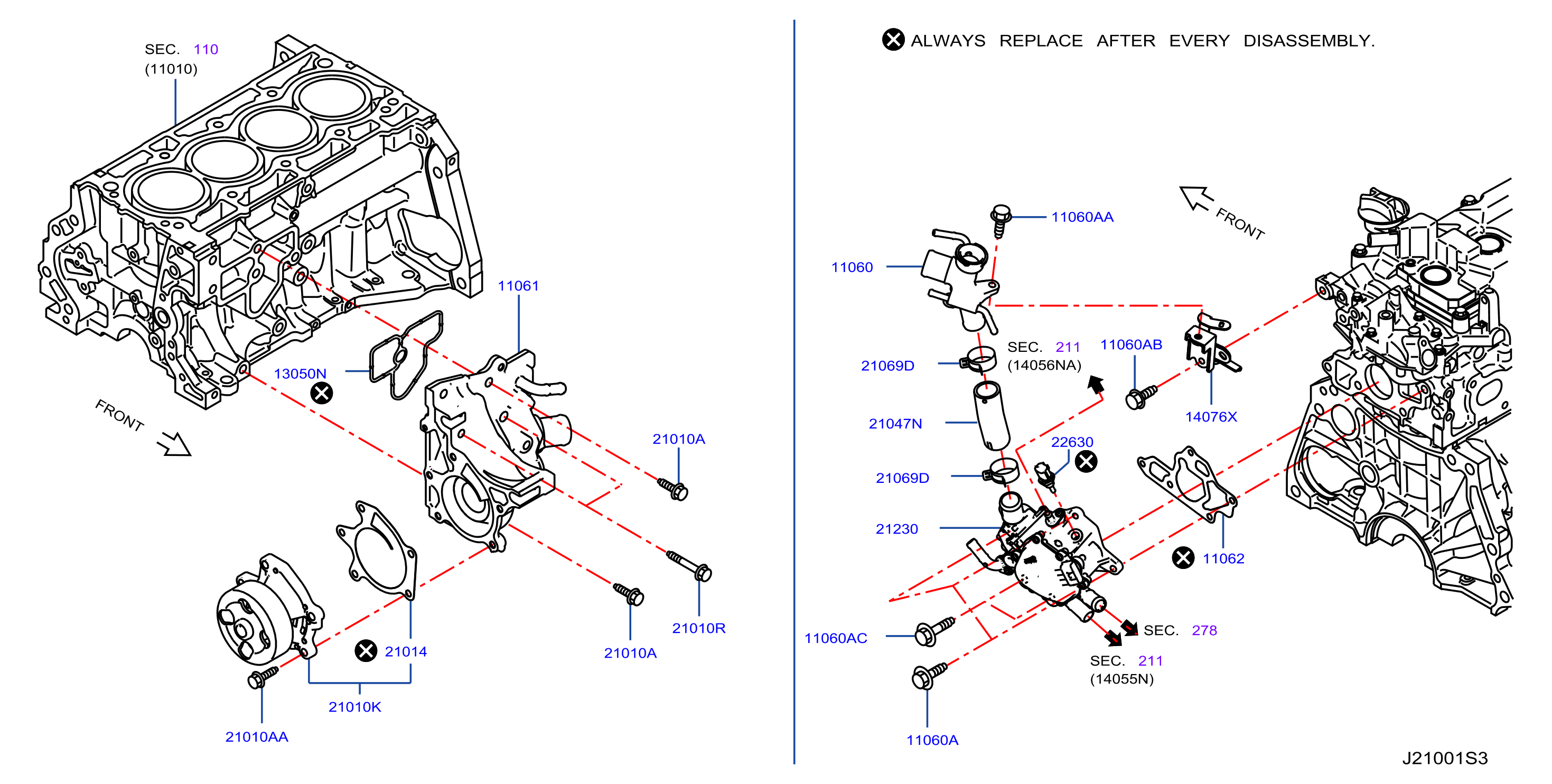 Diagram WATER PUMP, COOLING FAN & THERMOSTAT for your Nissan