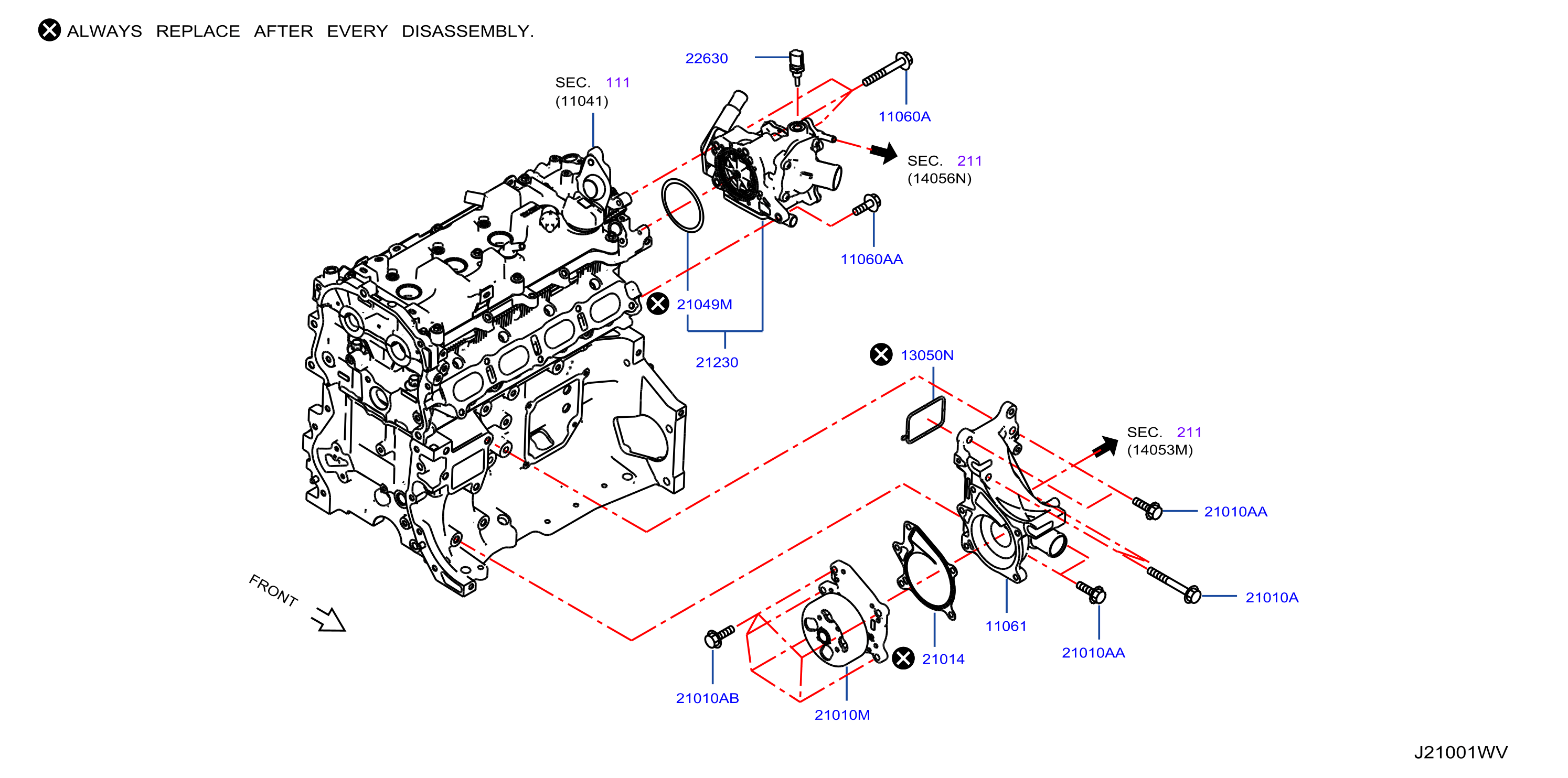 Diagram WATER PUMP, COOLING FAN & THERMOSTAT for your 2015 INFINITI QX56   