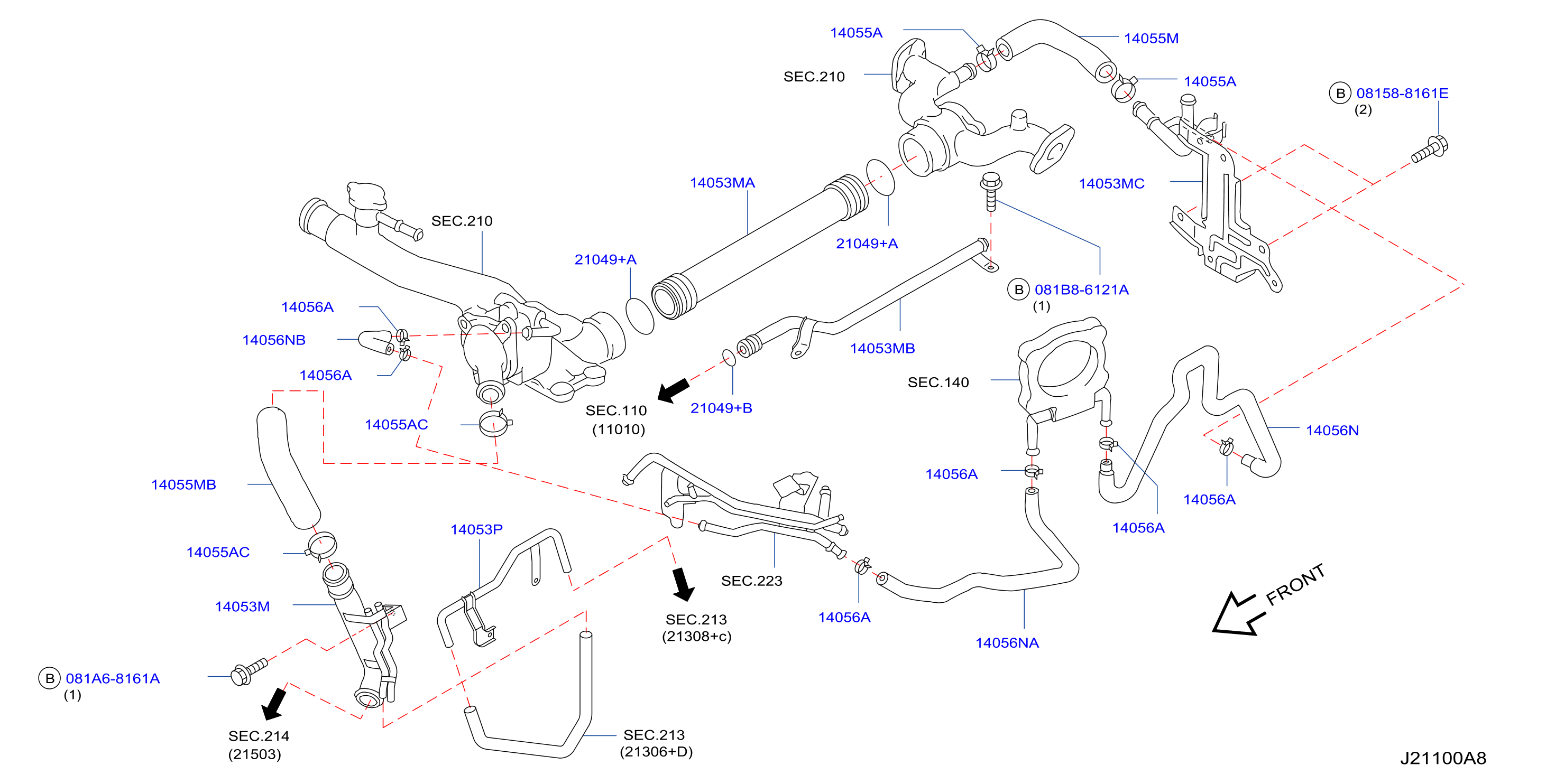 Diagram MANGUERA TUBERÍA DE AGUA for your 2012 INFINITI EX35   