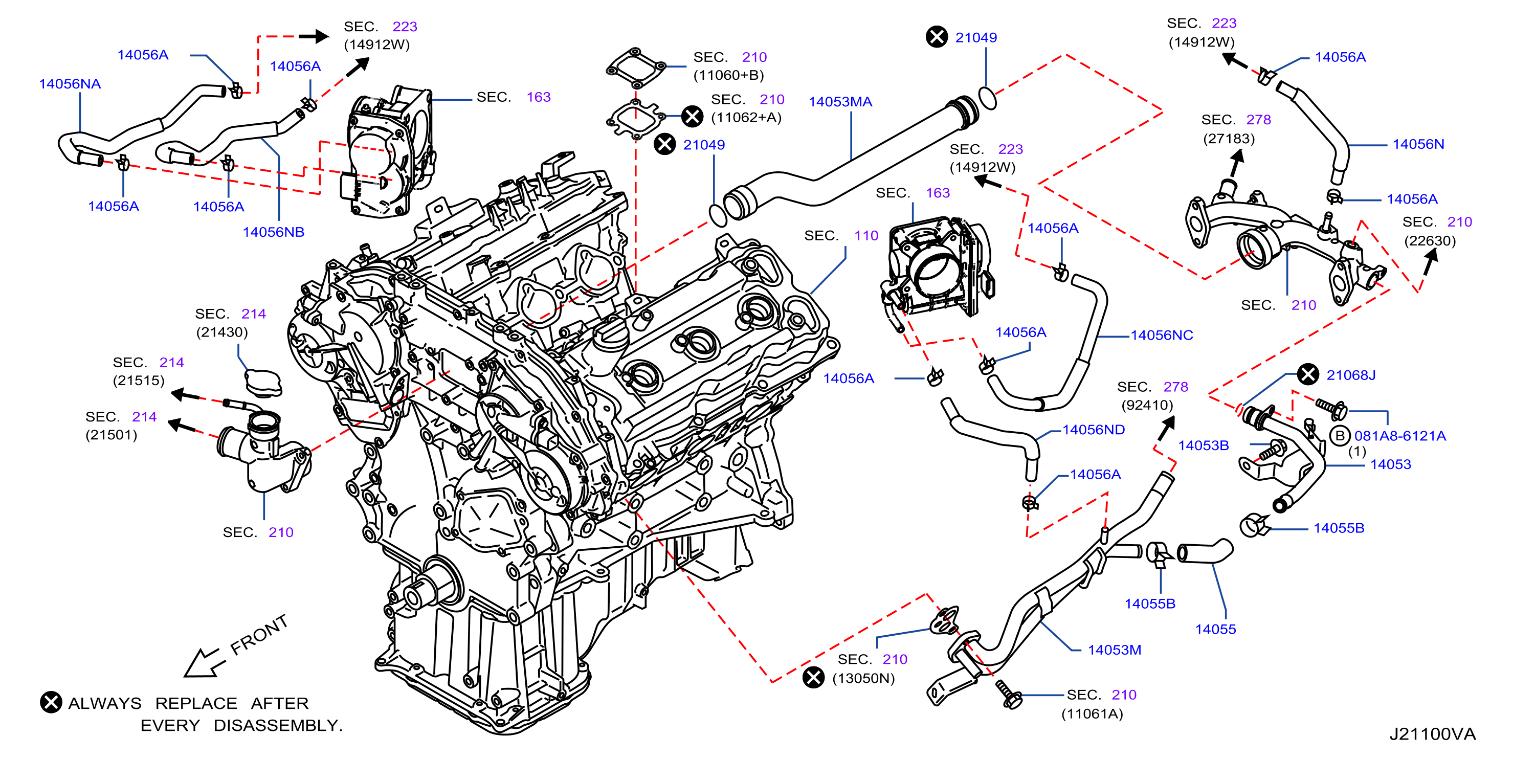 Diagram WATER HOSE & PIPING for your INFINITI