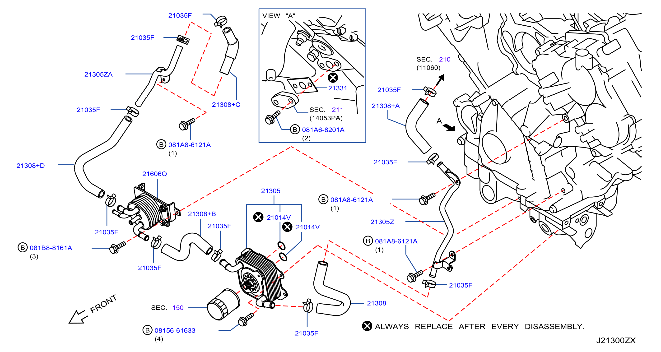 2024 Nissan Armada Gasket Connector. ENGINE, SPEED, TRANS - 21331 