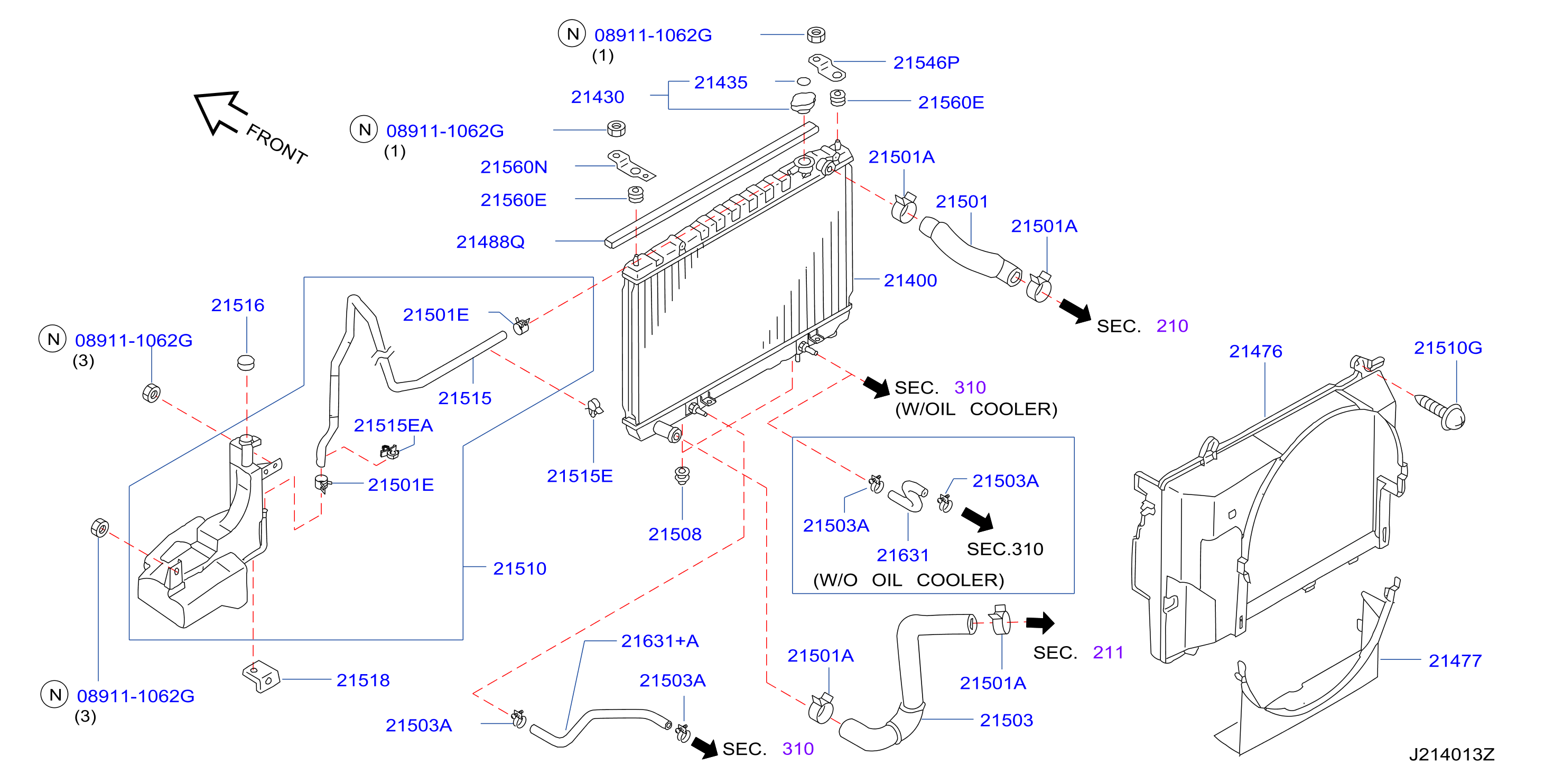 Diagram RADIADOR, CUBIERTA & ENFRIAMIENT INVERSOR for your 2014 Nissan Altima   