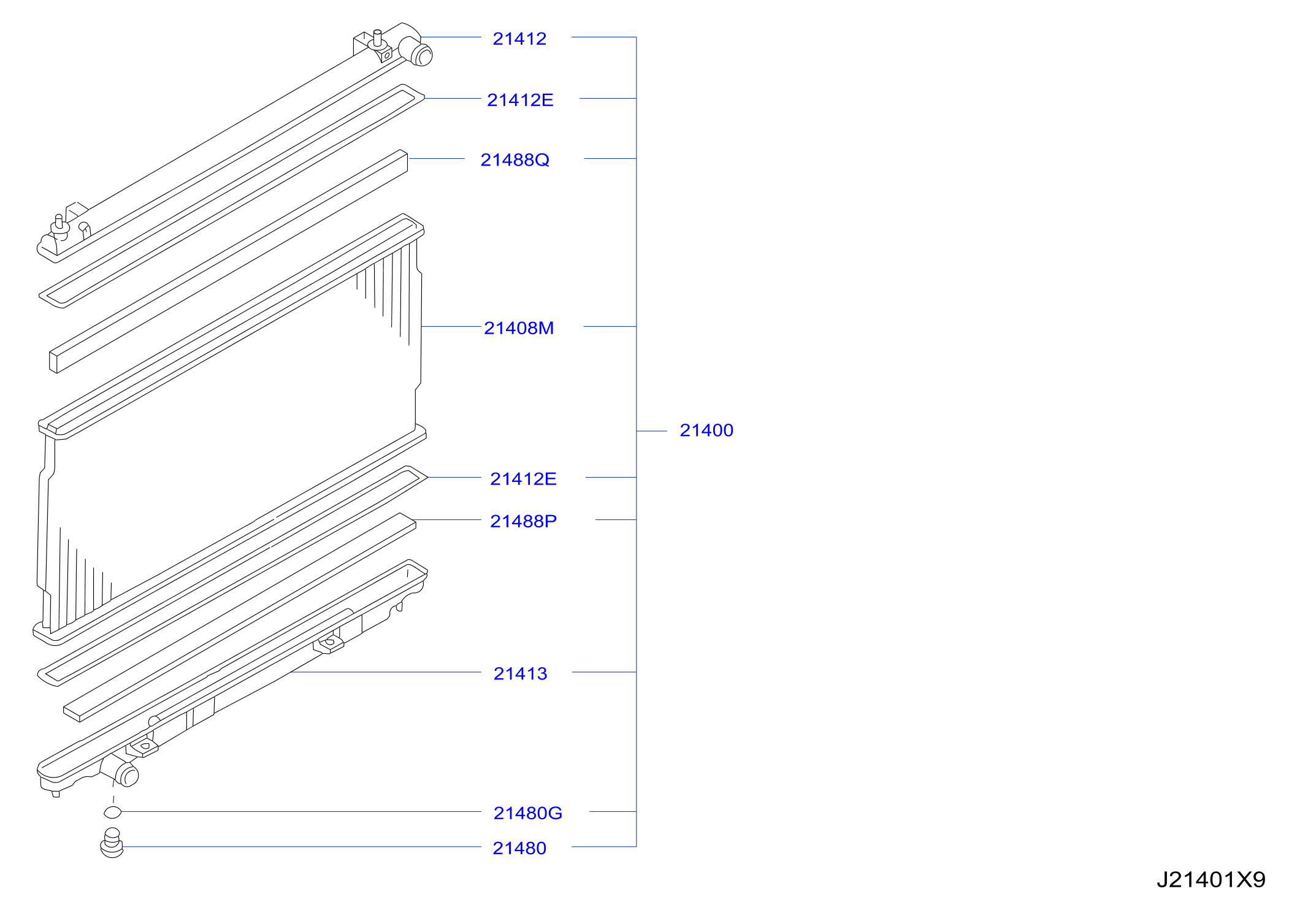 Diagram RADIATOR,SHROUD & INVERTER COOLING for your Nissan 350Z  