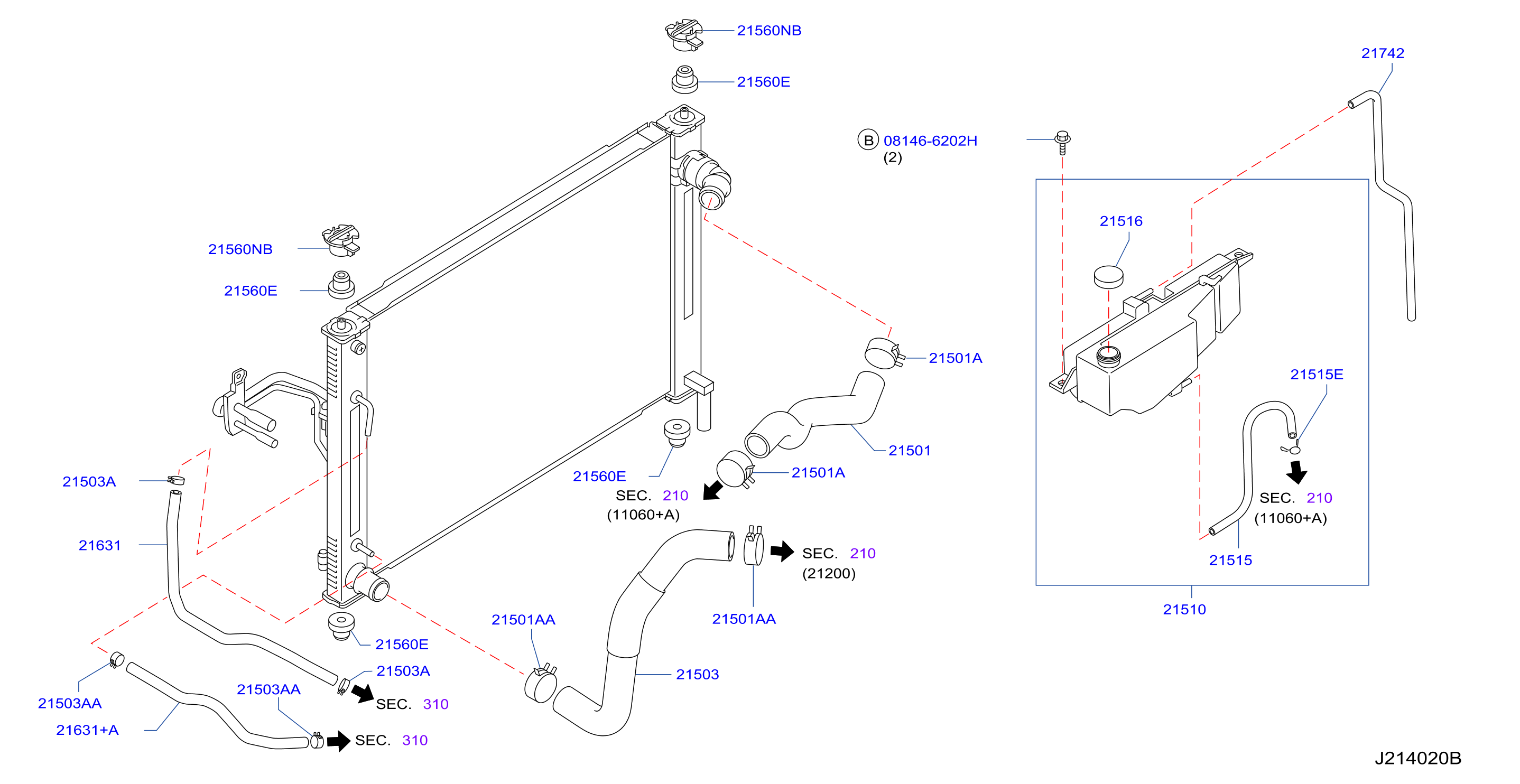 Diagram RADIADOR, CUBIERTA & ENFRIAMIENT INVERSOR for your 2013 INFINITI Q60  2.0L Turbo AT 4WD 
