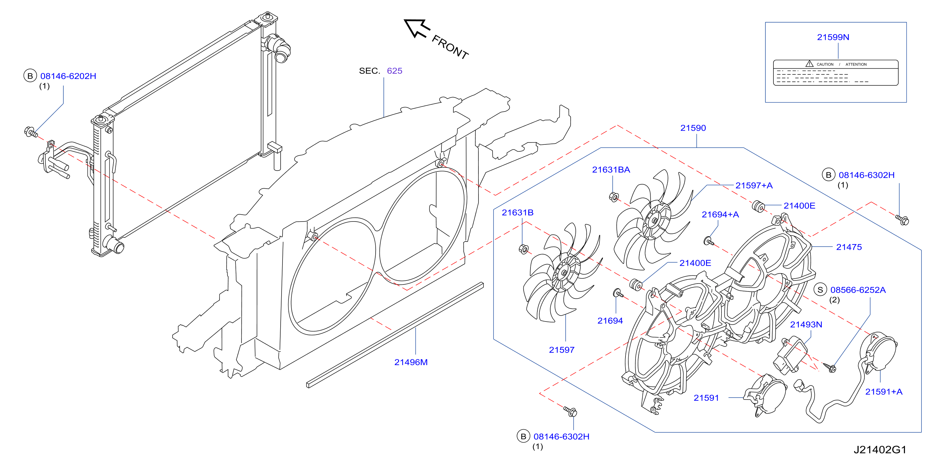 Diagram RADIATOR,SHROUD & INVERTER COOLING for your Nissan Z  