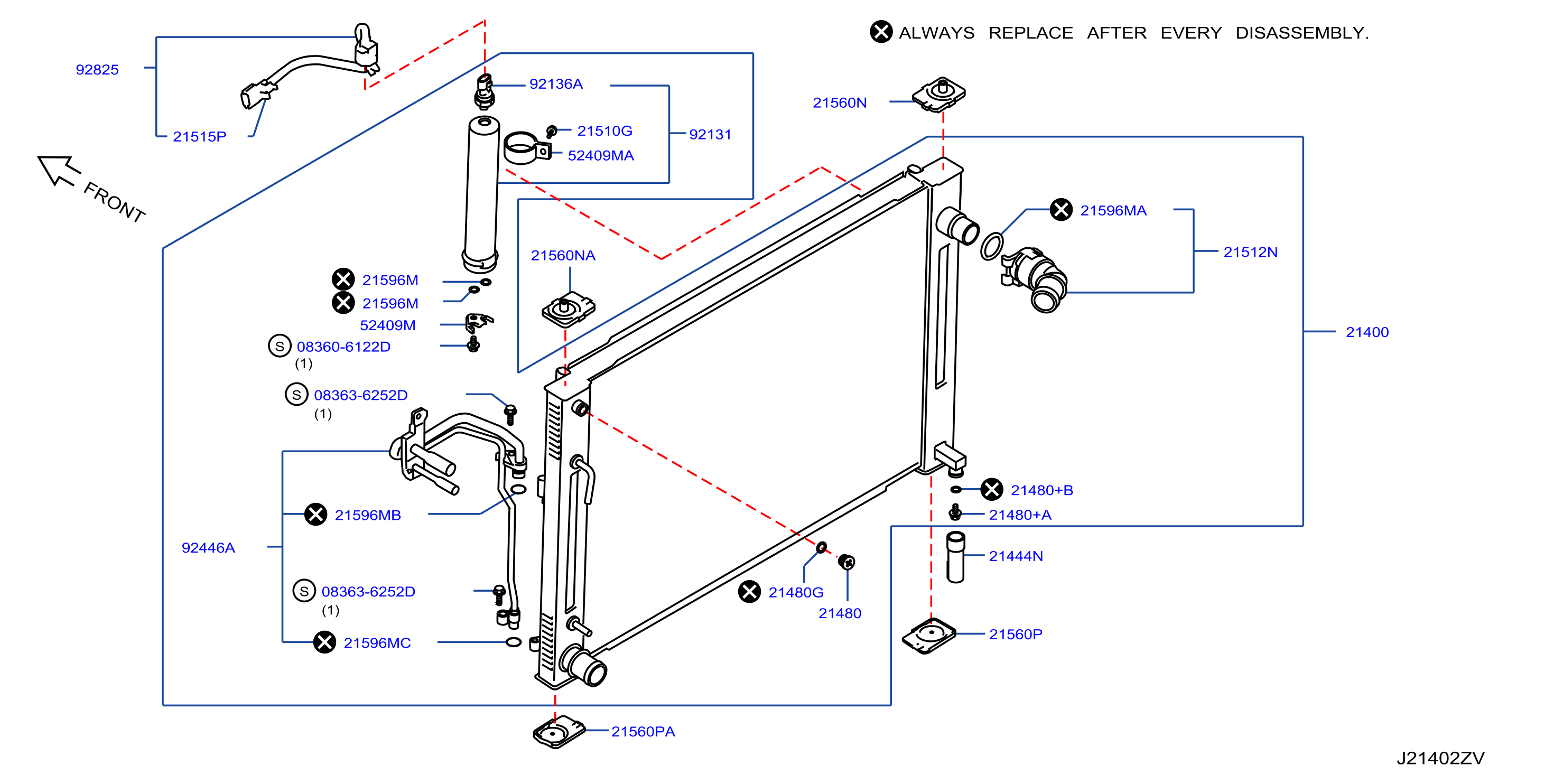 Diagram RADIATOR,SHROUD & INVERTER COOLING for your Nissan Z  