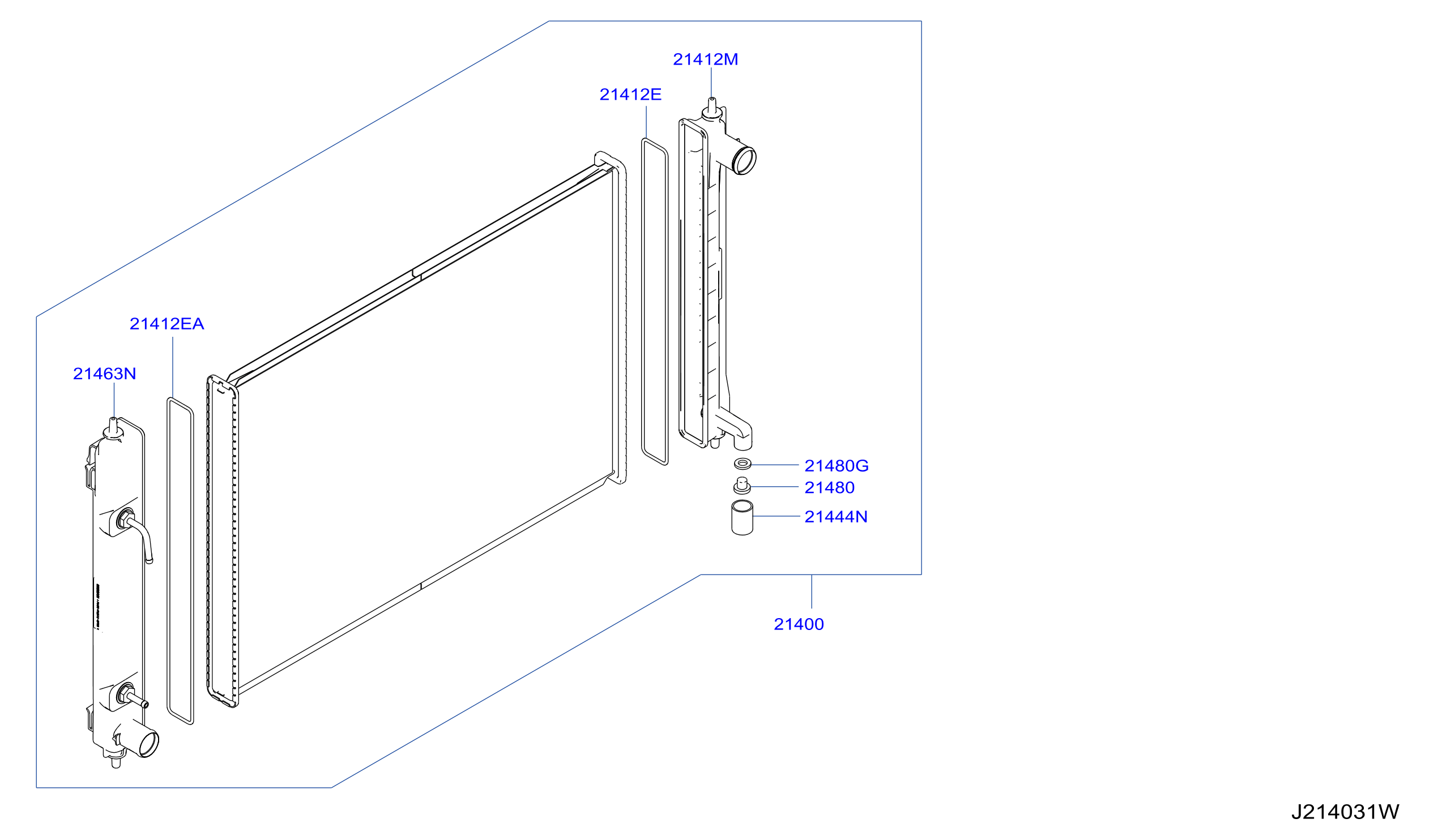Diagram RADIADOR, CUBIERTA & ENFRIAMIENT INVERSOR for your 2016 Nissan 240SX   