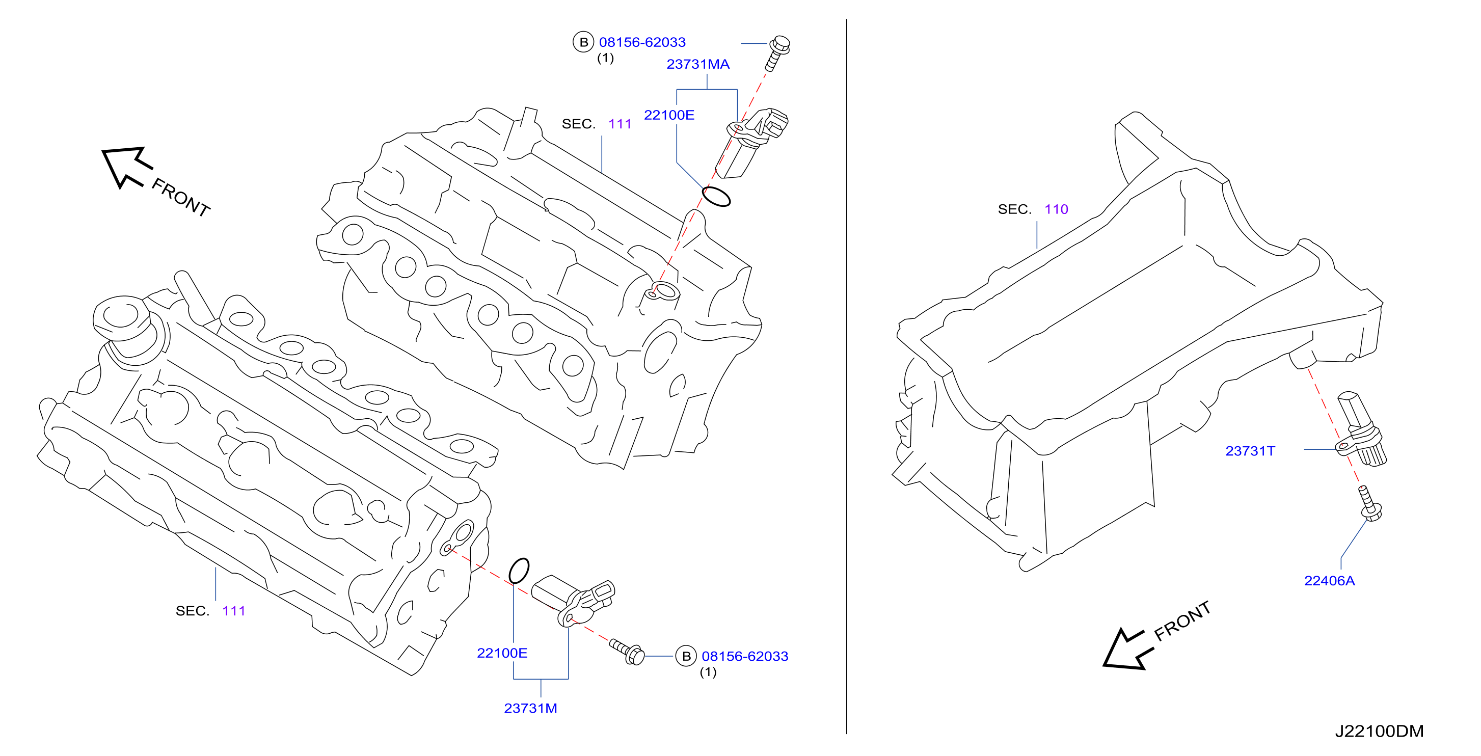 2006 Nissan Armada Camshaft Position Sensor. Crankshaft Position