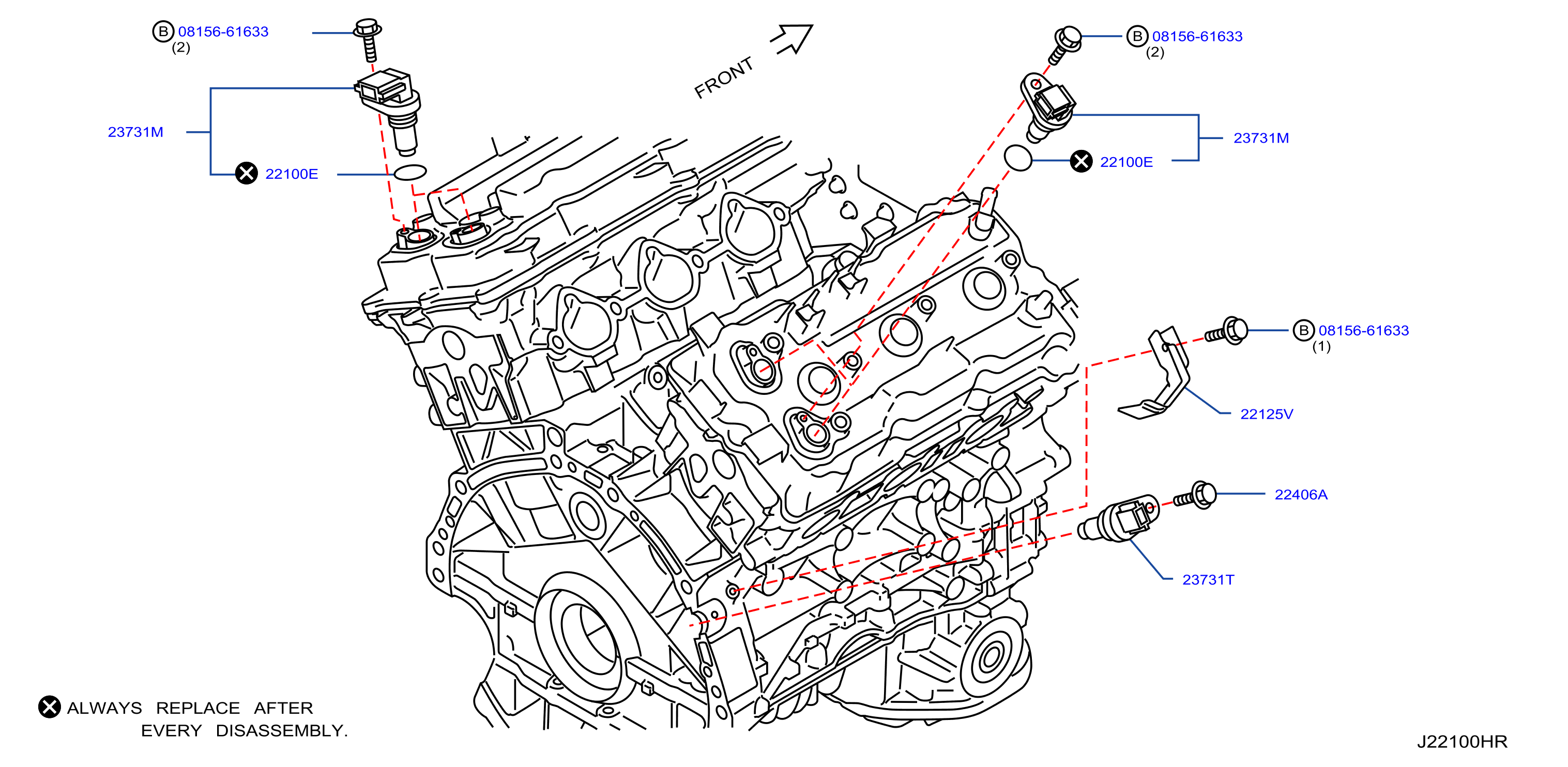 Diagram DISTRIBUTOR & IGNITION TIMING SENSOR for your 2007 INFINITI G35 3.5L V6 MT 2WD SEDAN SPORT 