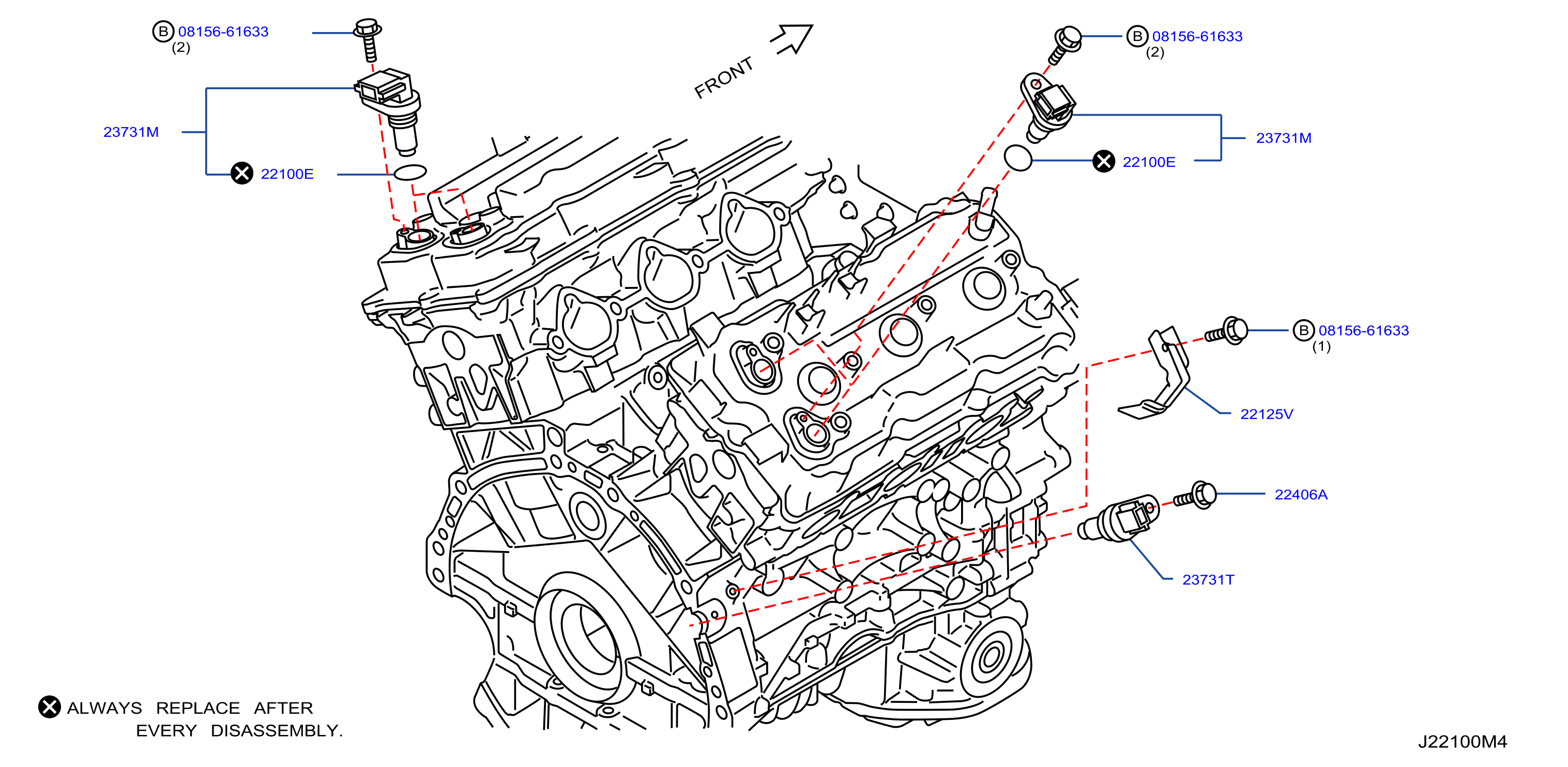 Diagram DISTRIBUTOR & IGNITION TIMING SENSOR for your 2004 INFINITI FX35 3.5L V6 AT 4WD  
