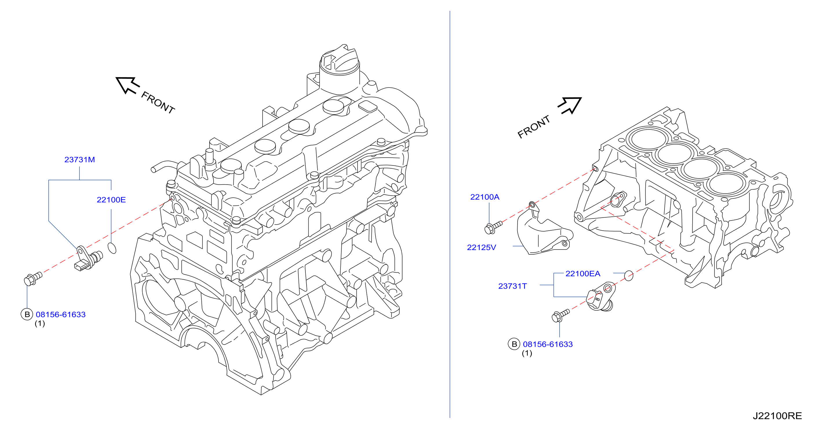 Diagram DISTRIBUTOR & IGNITION TIMING SENSOR for your Nissan Versa  