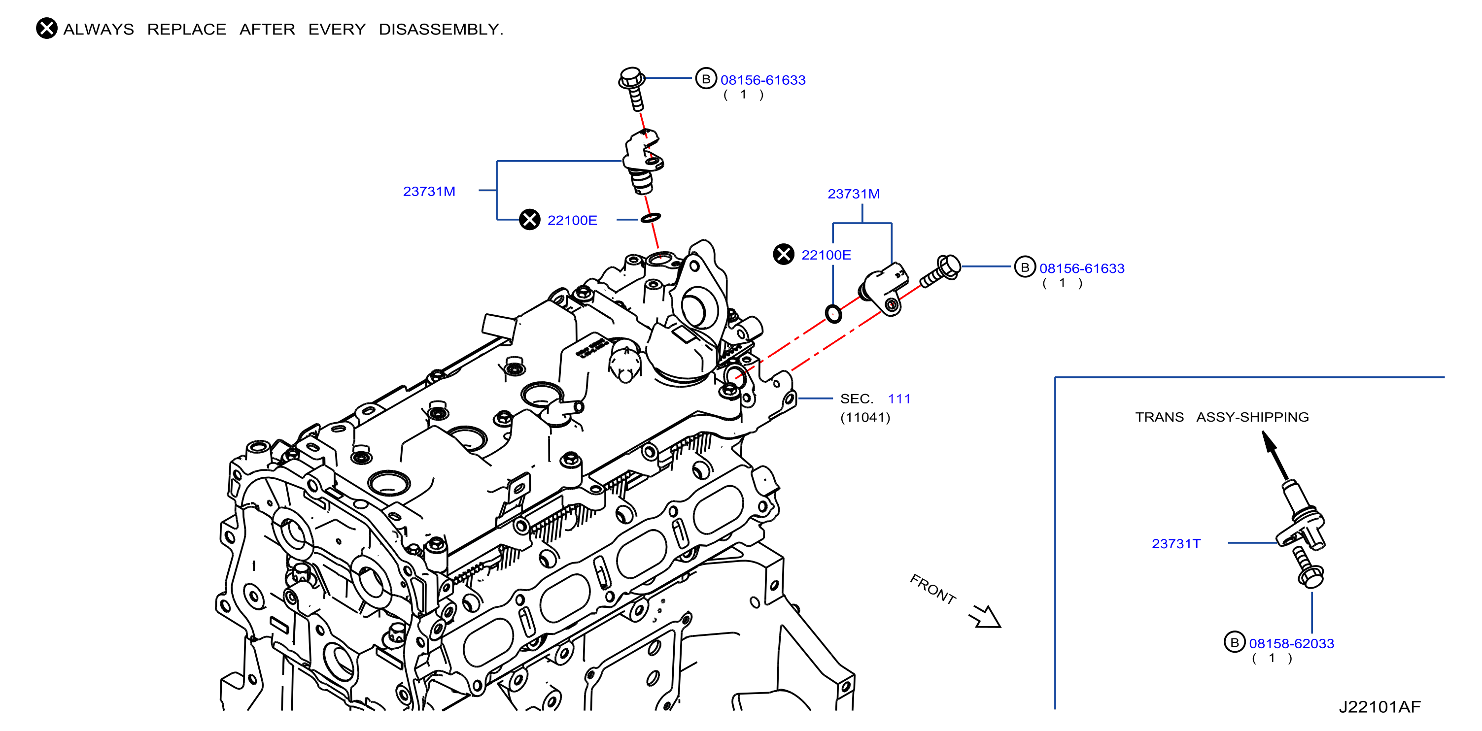Diagram DISTRIBUTOR & IGNITION TIMING SENSOR for your 2024 Nissan Altima SEDAN SL  