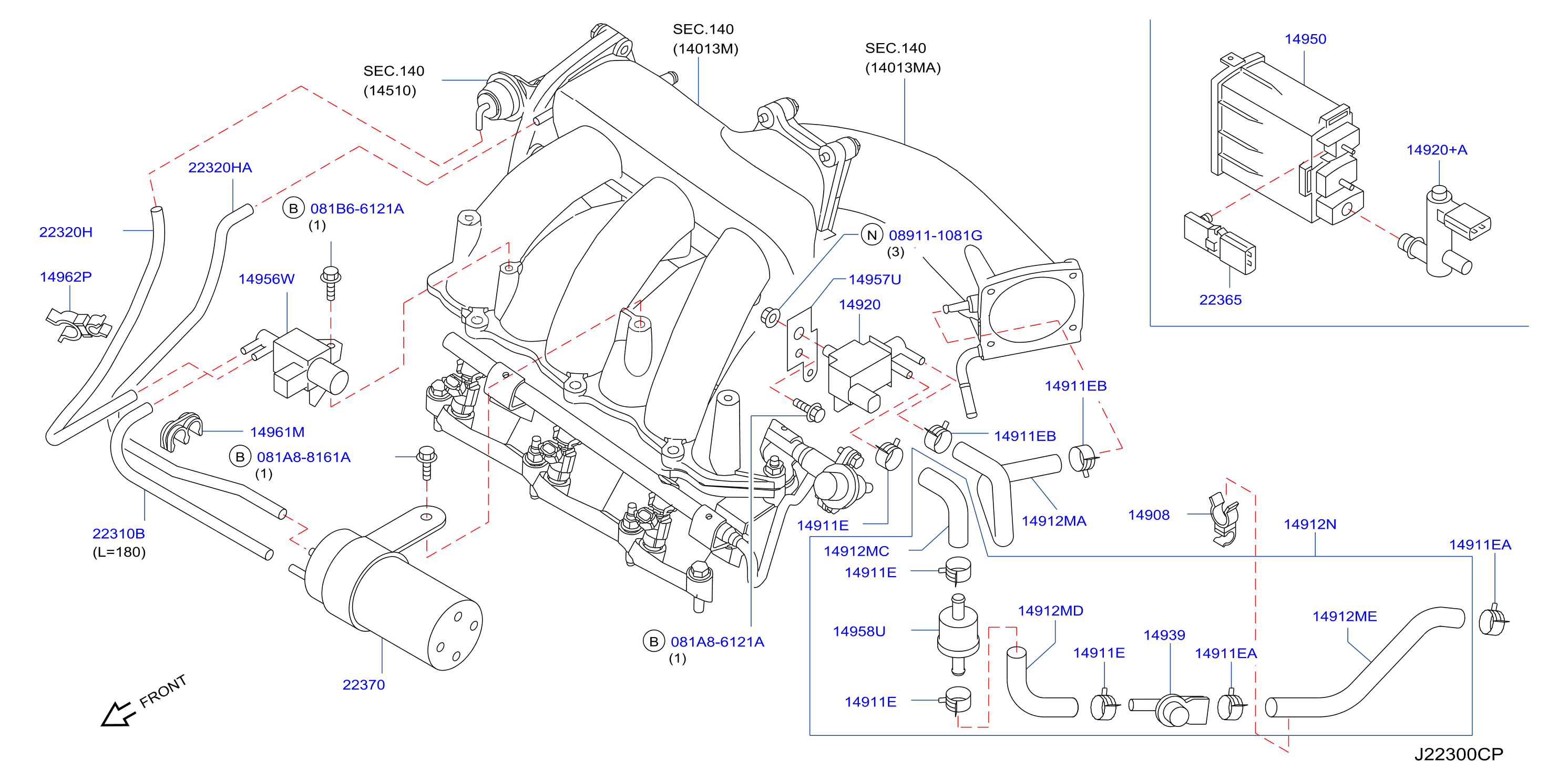 Diagram ENGINE CONTROL VACUUM PIPING for your Nissan Murano  