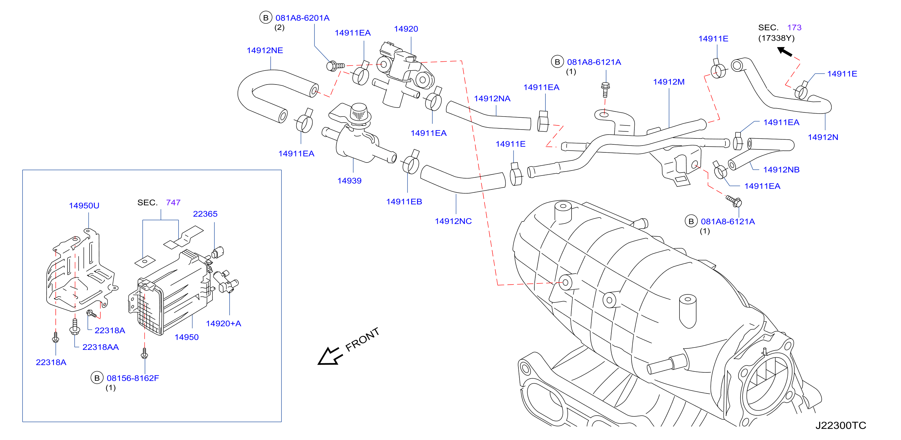 Diagram TUBERÍA DE VACÍO DE CONTROL DEL MOTOR for your 2008 Nissan Altima   