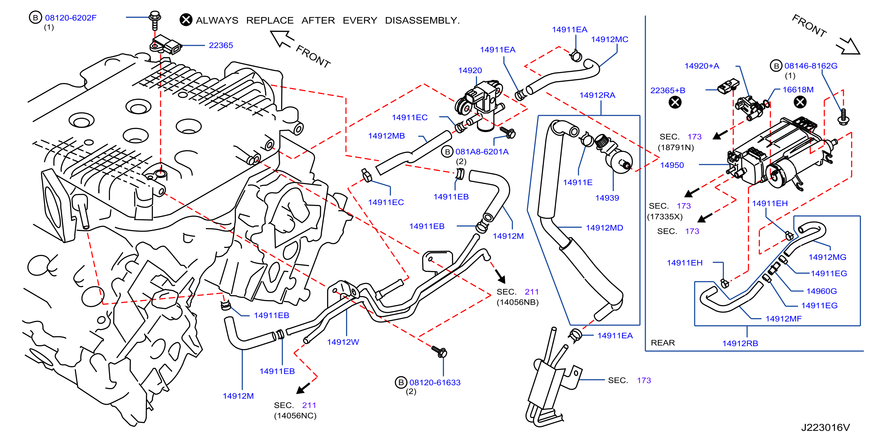 Diagram TUBERÍA DE VACÍO DE CONTROL DEL MOTOR for your 2018 INFINITI Q70   