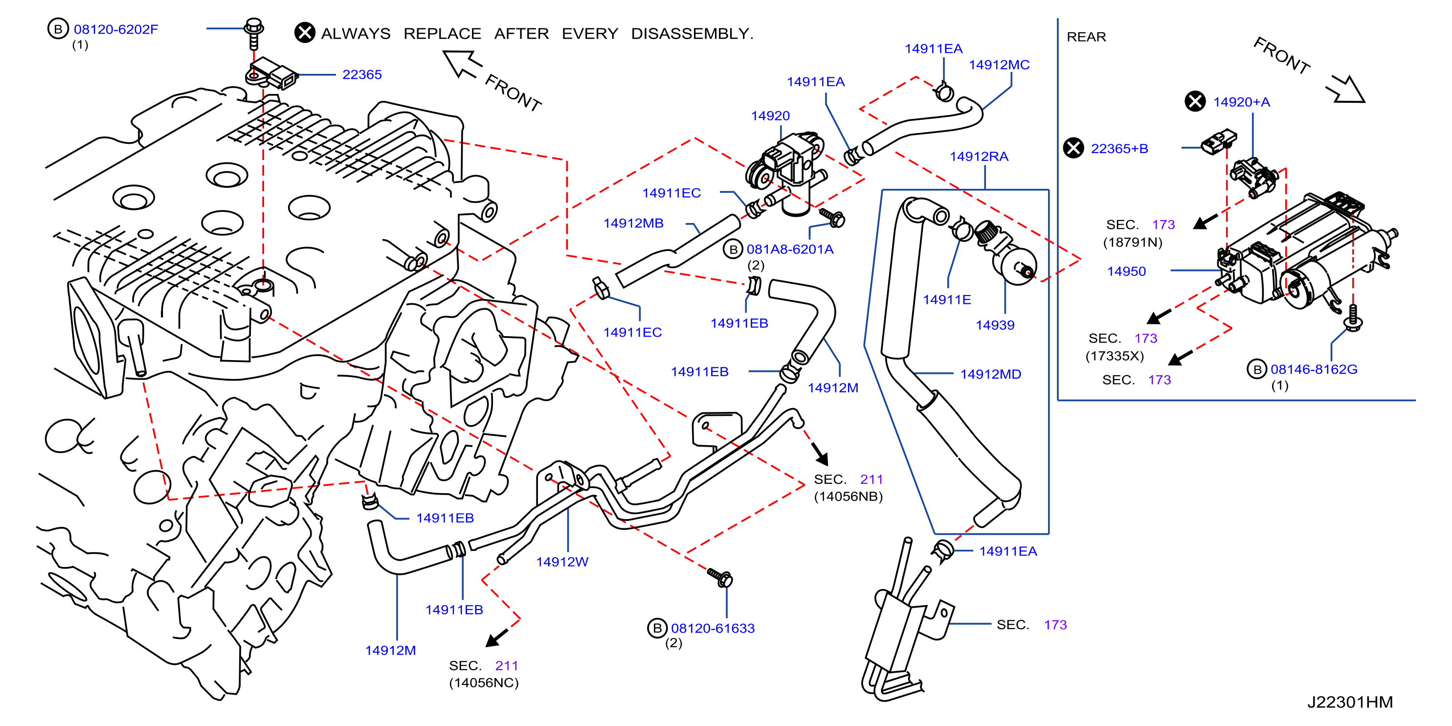 Diagram ENGINE CONTROL VACUUM PIPING for your 2015 INFINITI G37   