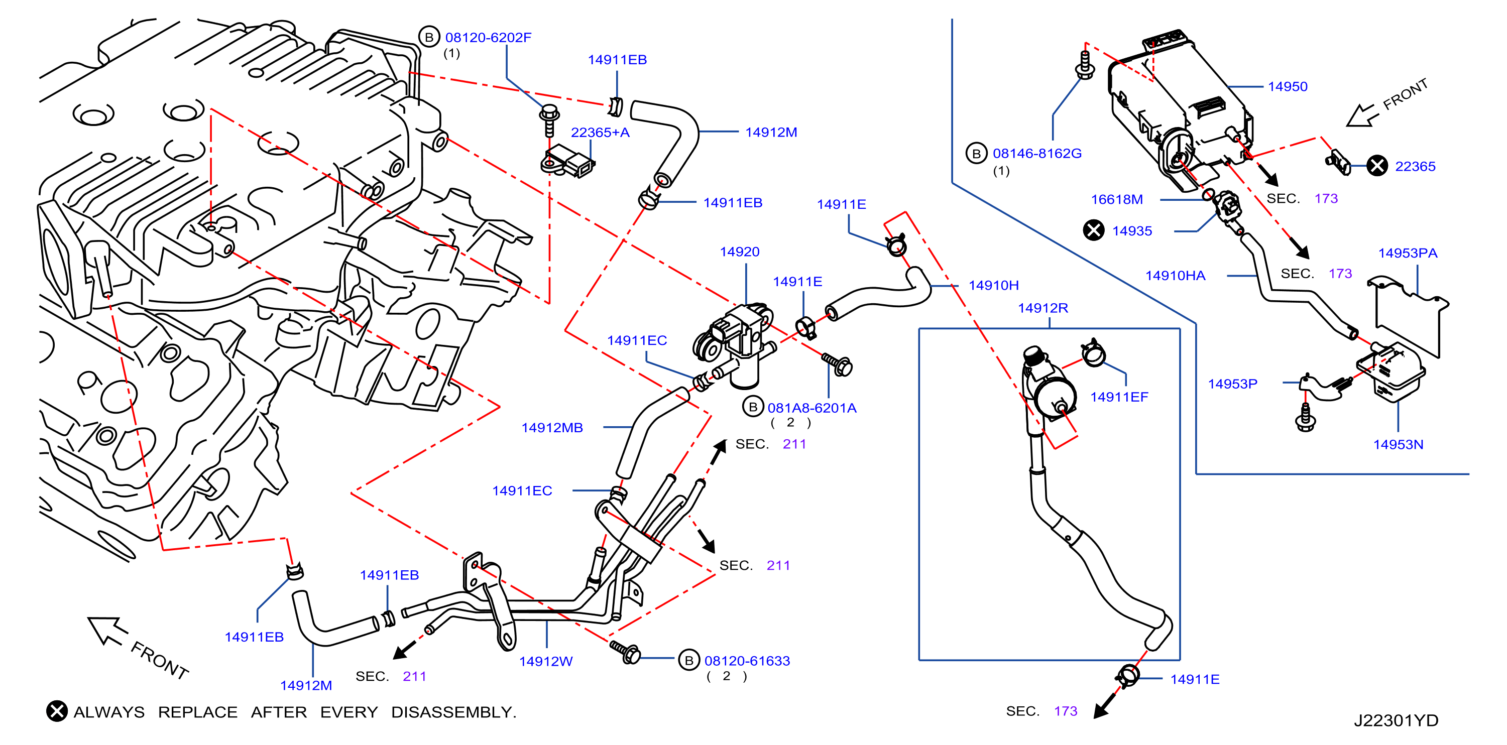 Diagram ENGINE CONTROL VACUUM PIPING for your 2019 INFINITI QX50 2.0L VC-Turbo CVT 4WD/AWD WAGON ESSENTIAL 